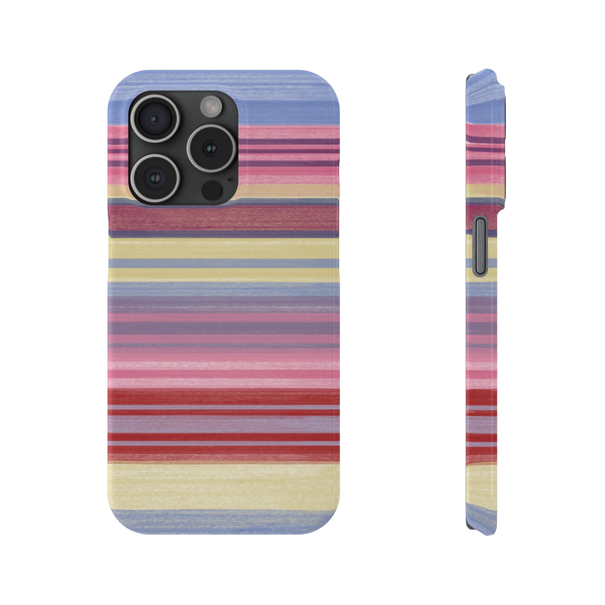 Slim Phone Case — Retro Pastel Striped Design SATC Inspired