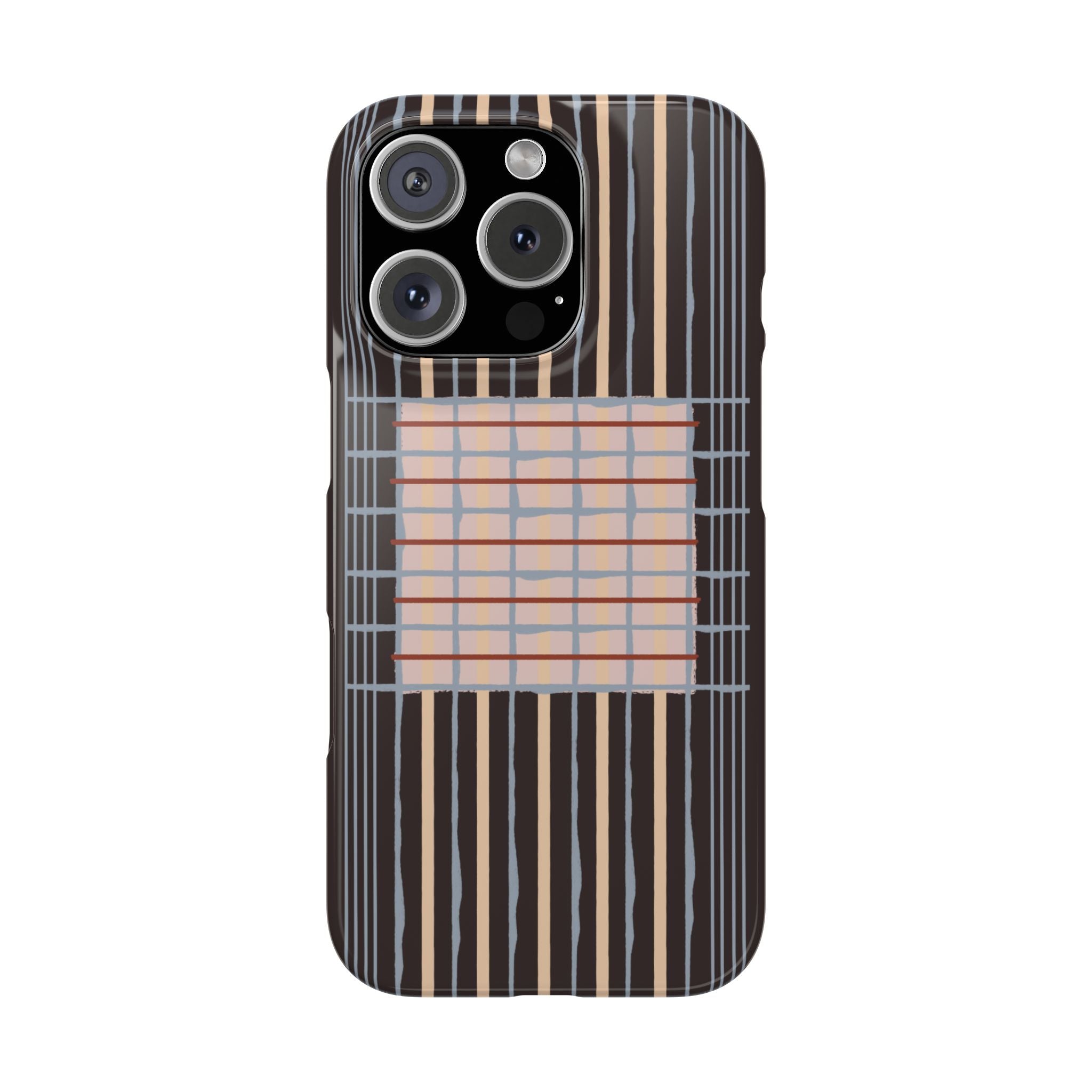 Slim Phone Case — Modern Geometric Stripe Pattern