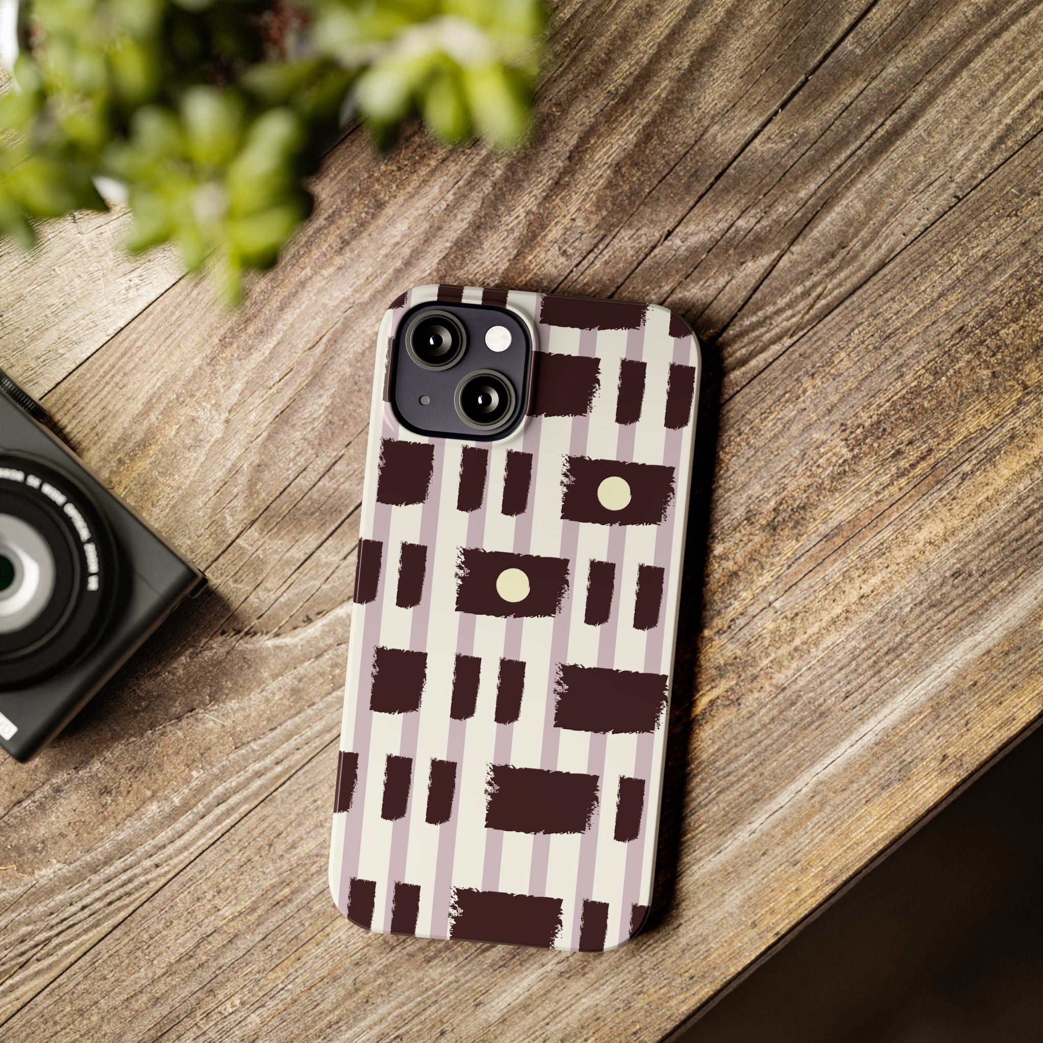 Slim Phone Case — Modern Geometric Stripe Pattern