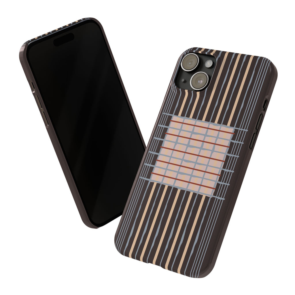 Slim Phone Case — Modern Geometric Stripe Pattern