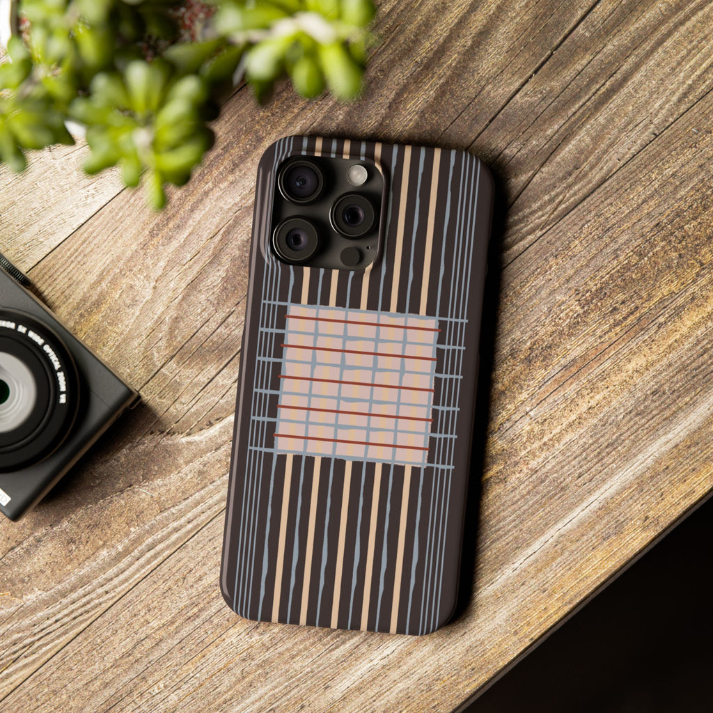 Slim Phone Case — Modern Geometric Stripe Pattern