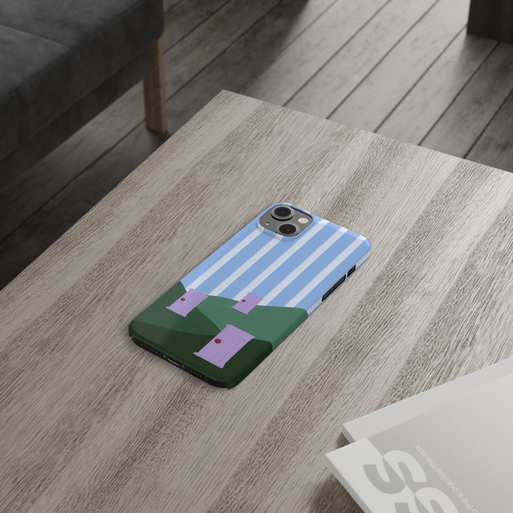 Slim Phone Case — Whimsical Purple Doorway on Green Hills Backrooms-Inspired