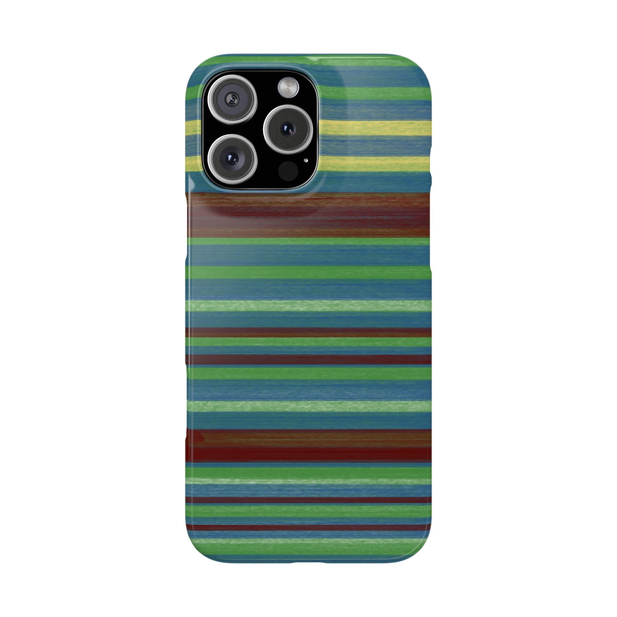 Striped Green Slim Phone Case — Blue & Teal Horizontal Stripes SATC Inspired