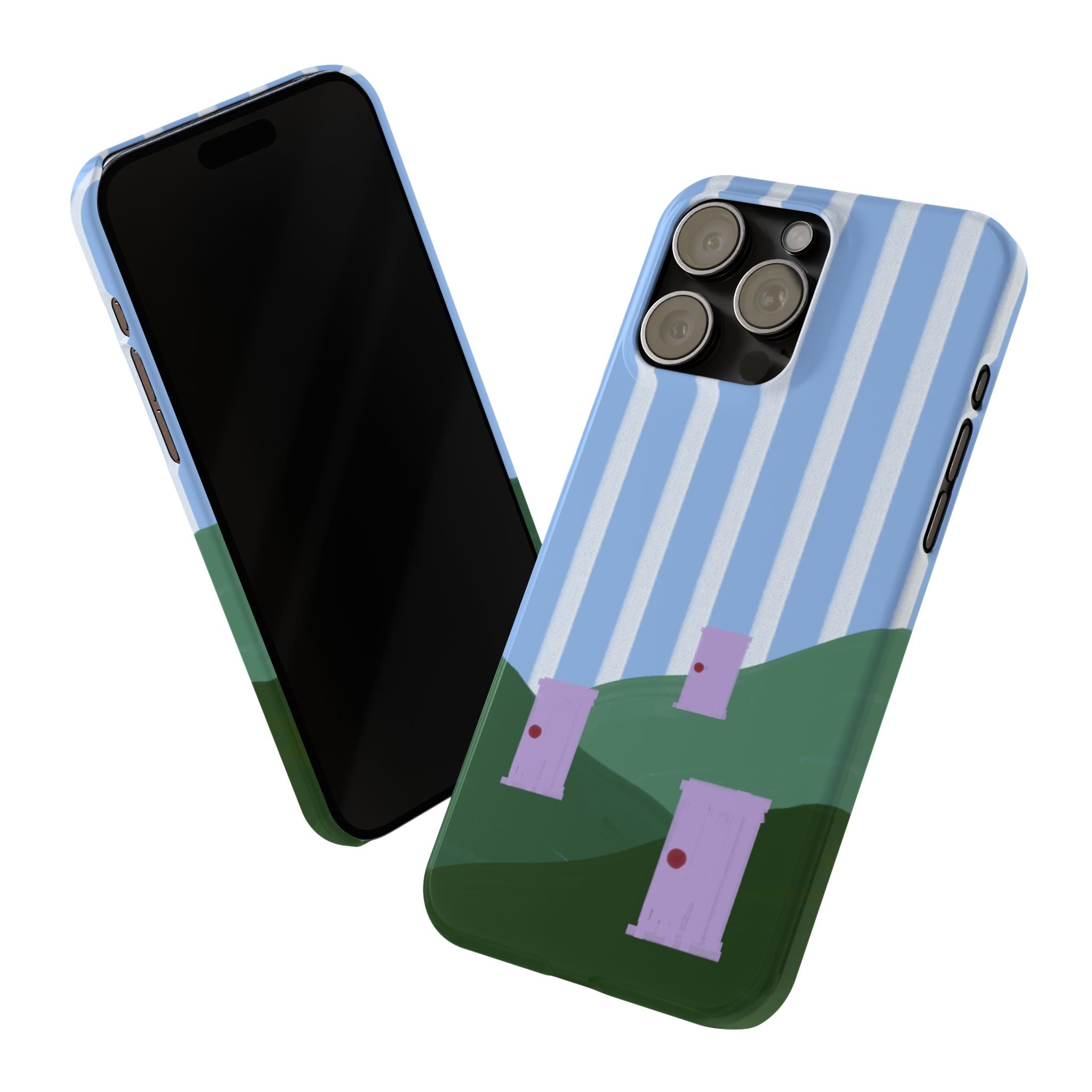 Slim Phone Case — Whimsical Purple Doorway on Green Hills Backrooms-Inspired