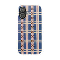 Slim Phone Case — Blue & Pink Retro Plaid Pattern