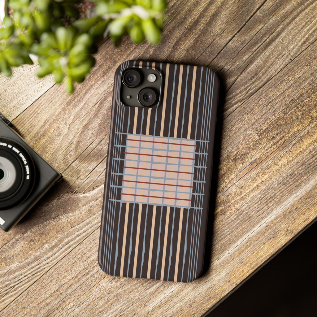 Slim Phone Case — Modern Geometric Stripe Pattern