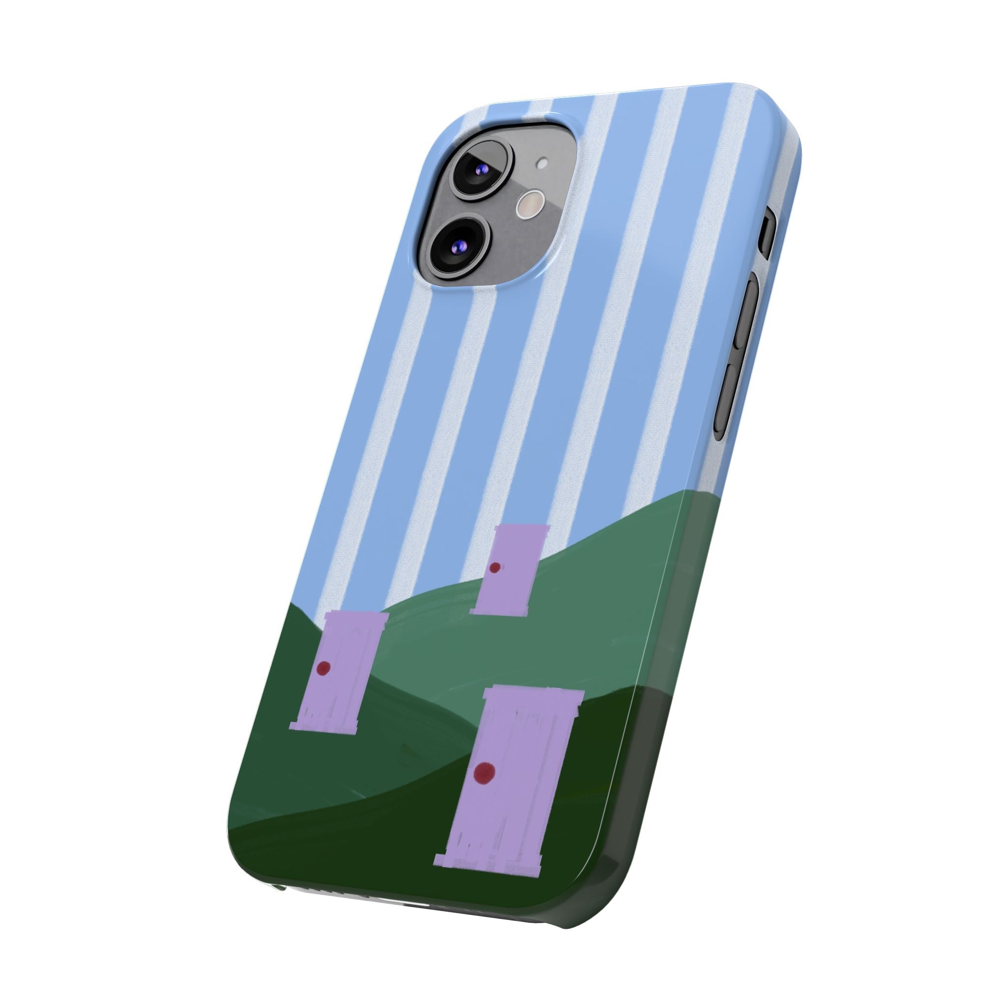 Slim Phone Case — Whimsical Purple Doorway on Green Hills Backrooms-Inspired
