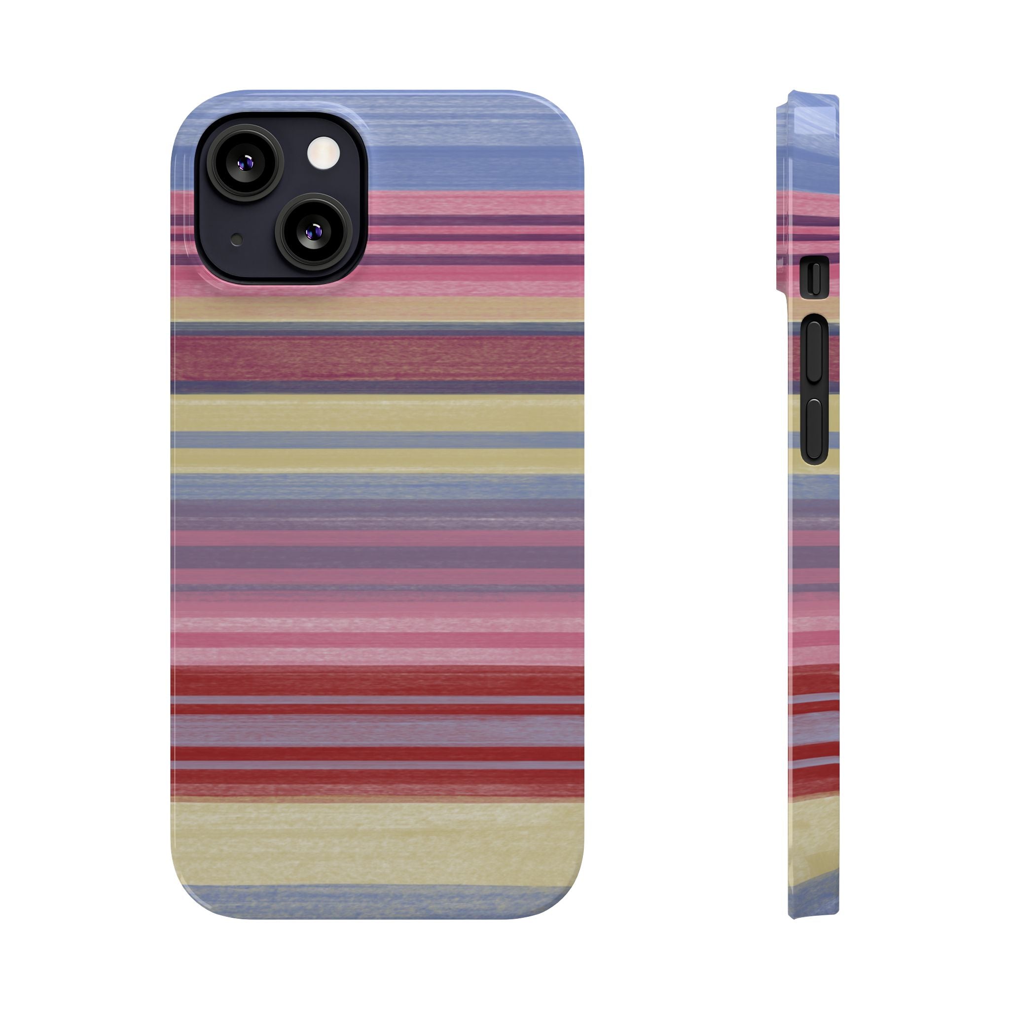 Slim Phone Case — Retro Pastel Striped Design SATC Inspired