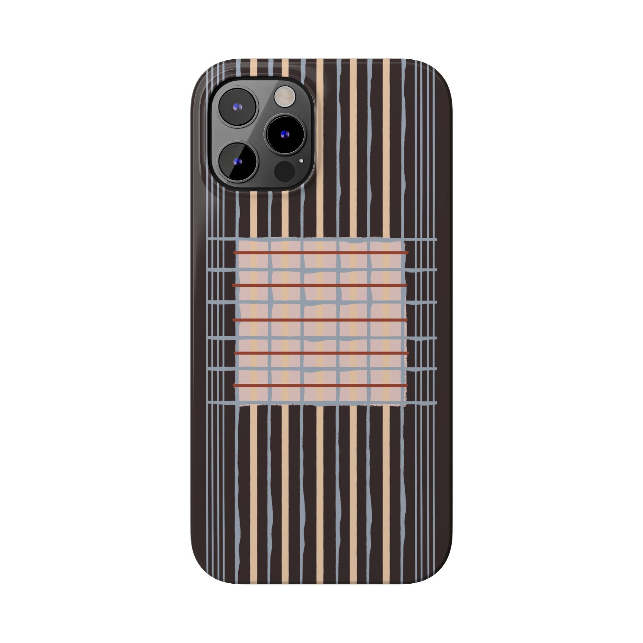 Slim Phone Case — Modern Geometric Stripe Pattern