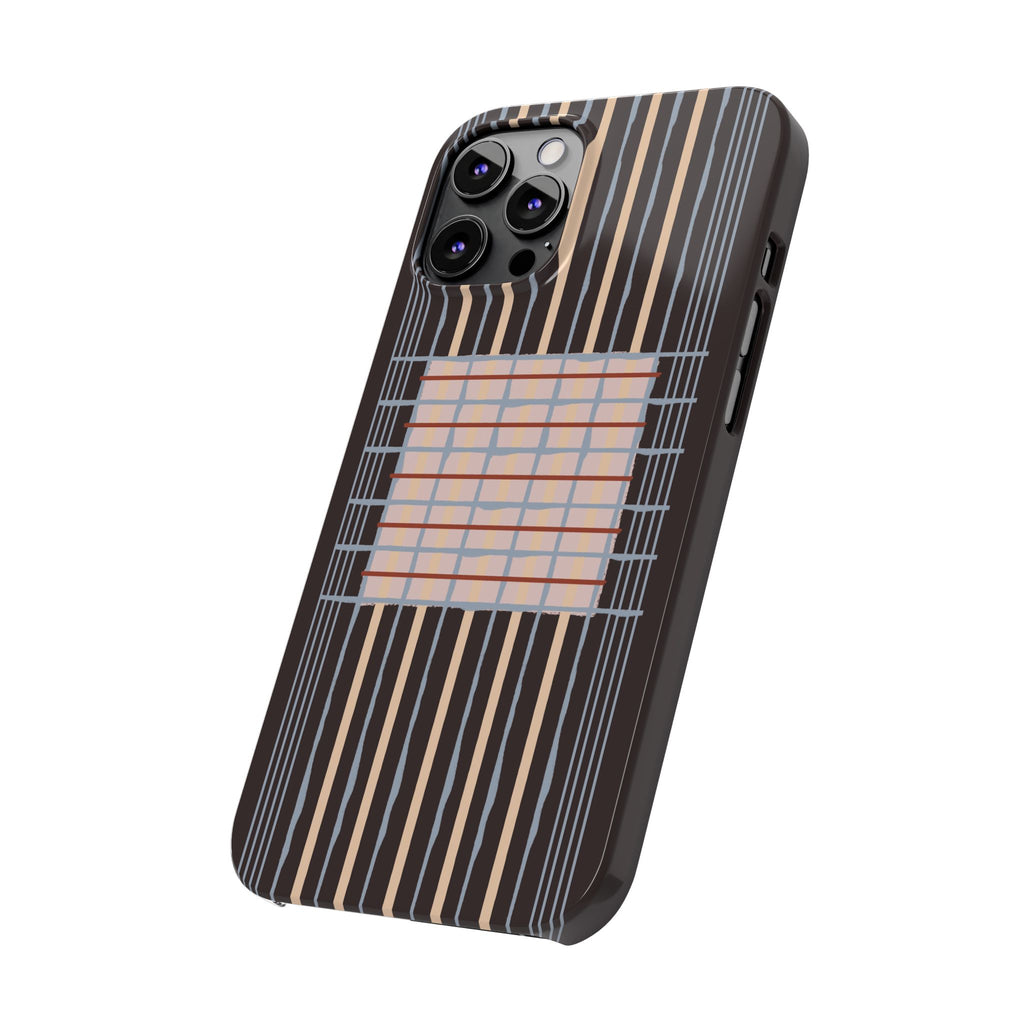 Slim Phone Case — Modern Geometric Stripe Pattern