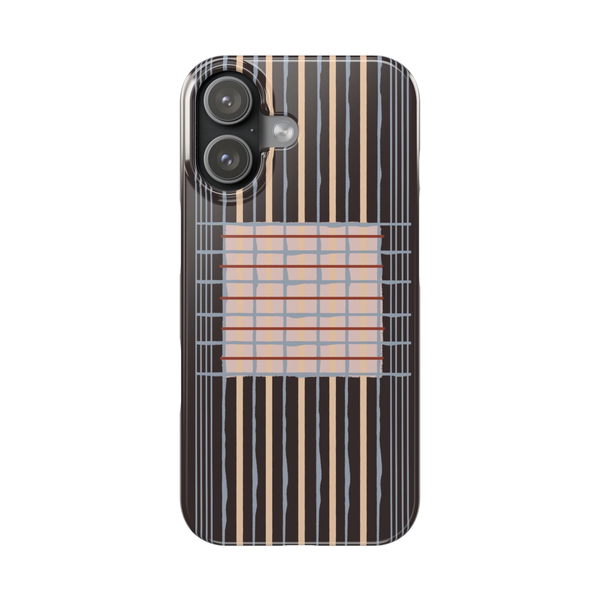 Slim Phone Case — Modern Geometric Stripe Pattern