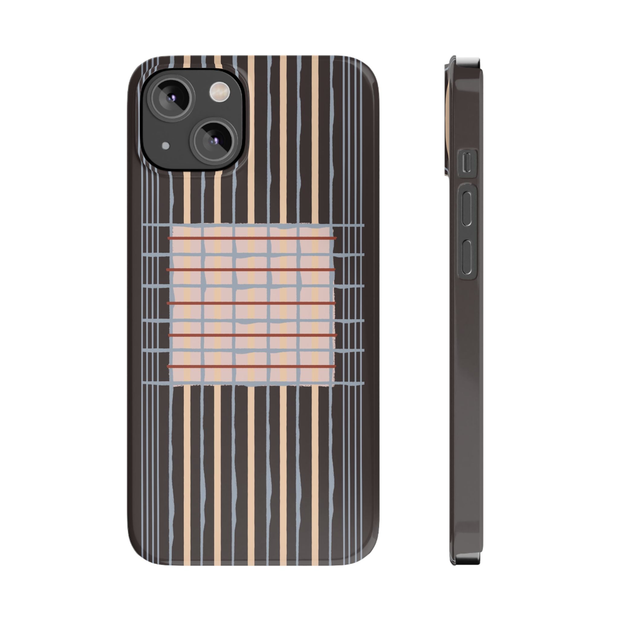 Slim Phone Case — Modern Geometric Stripe Pattern