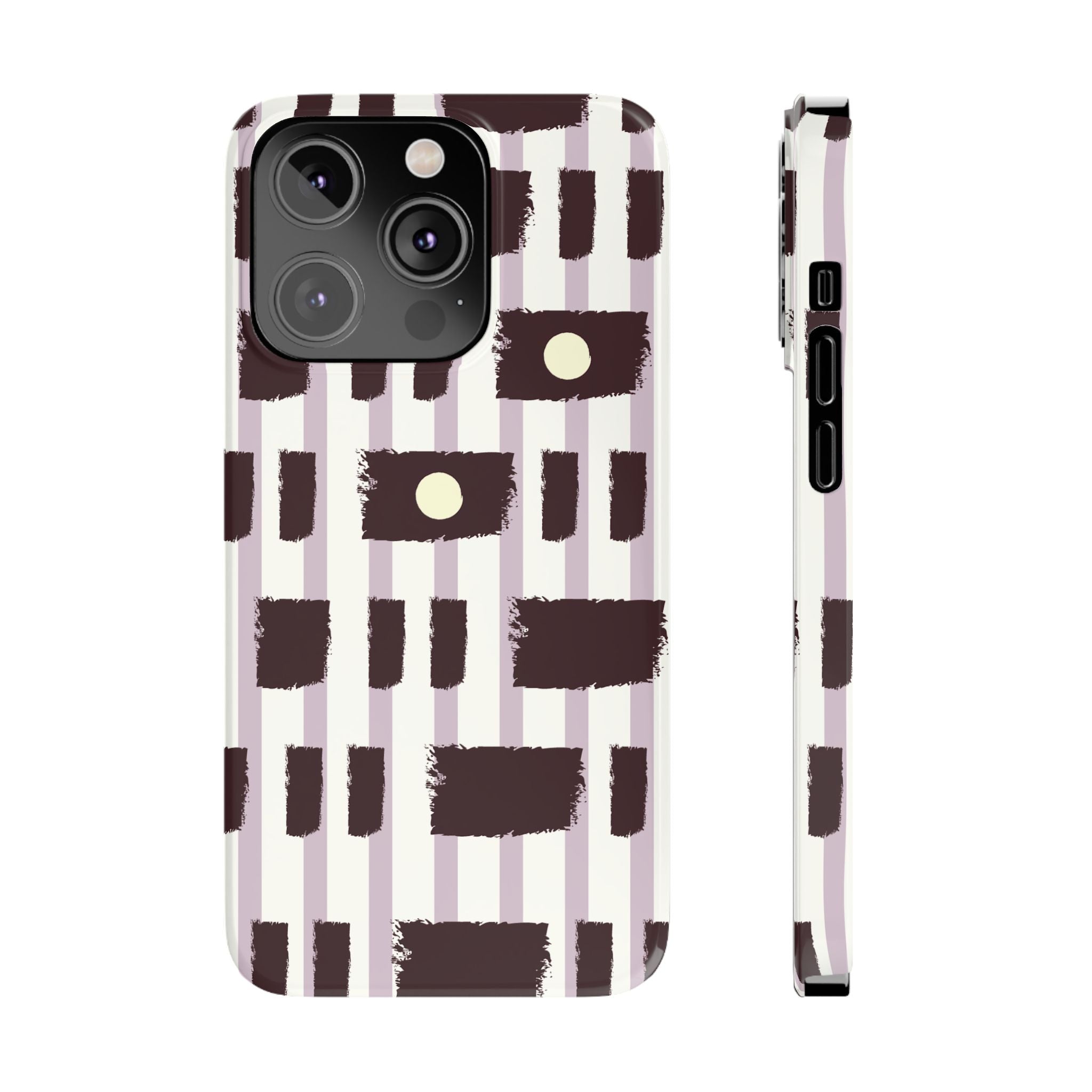 Slim Phone Case — Modern Geometric Stripe Pattern