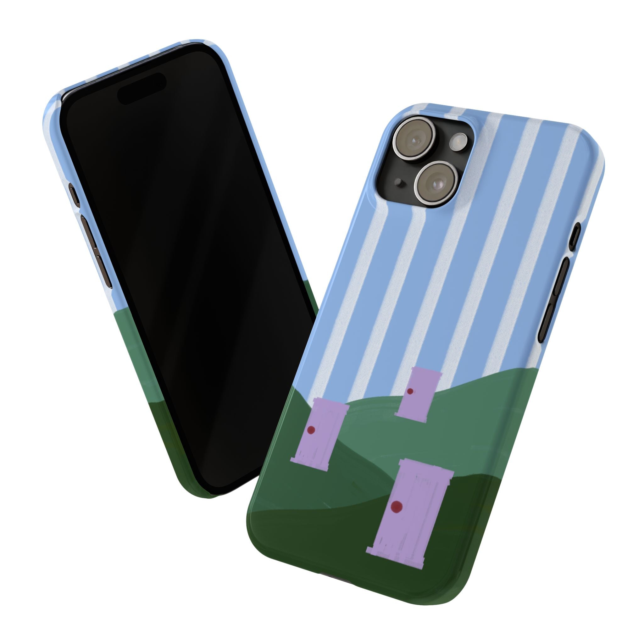 Slim Phone Case — Whimsical Purple Doorway on Green Hills Backrooms-Inspired