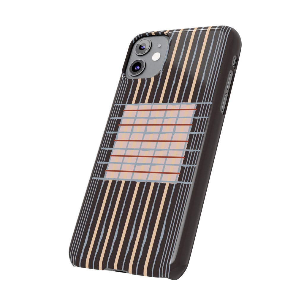 Slim Phone Case — Modern Geometric Stripe Pattern