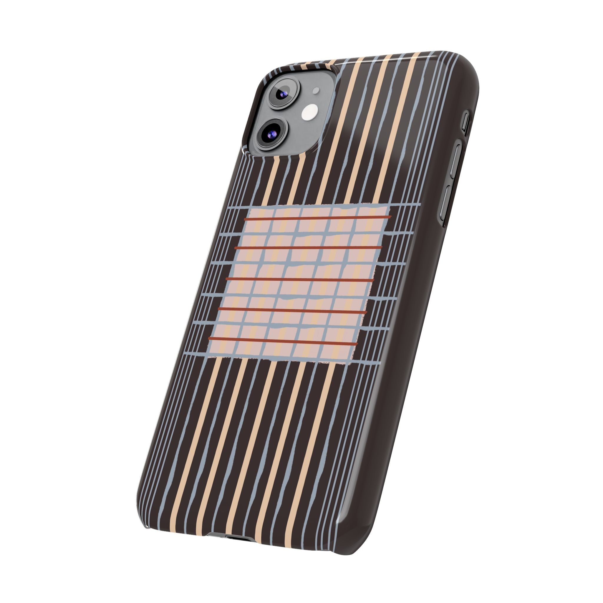 Slim Phone Case — Modern Geometric Stripe Pattern
