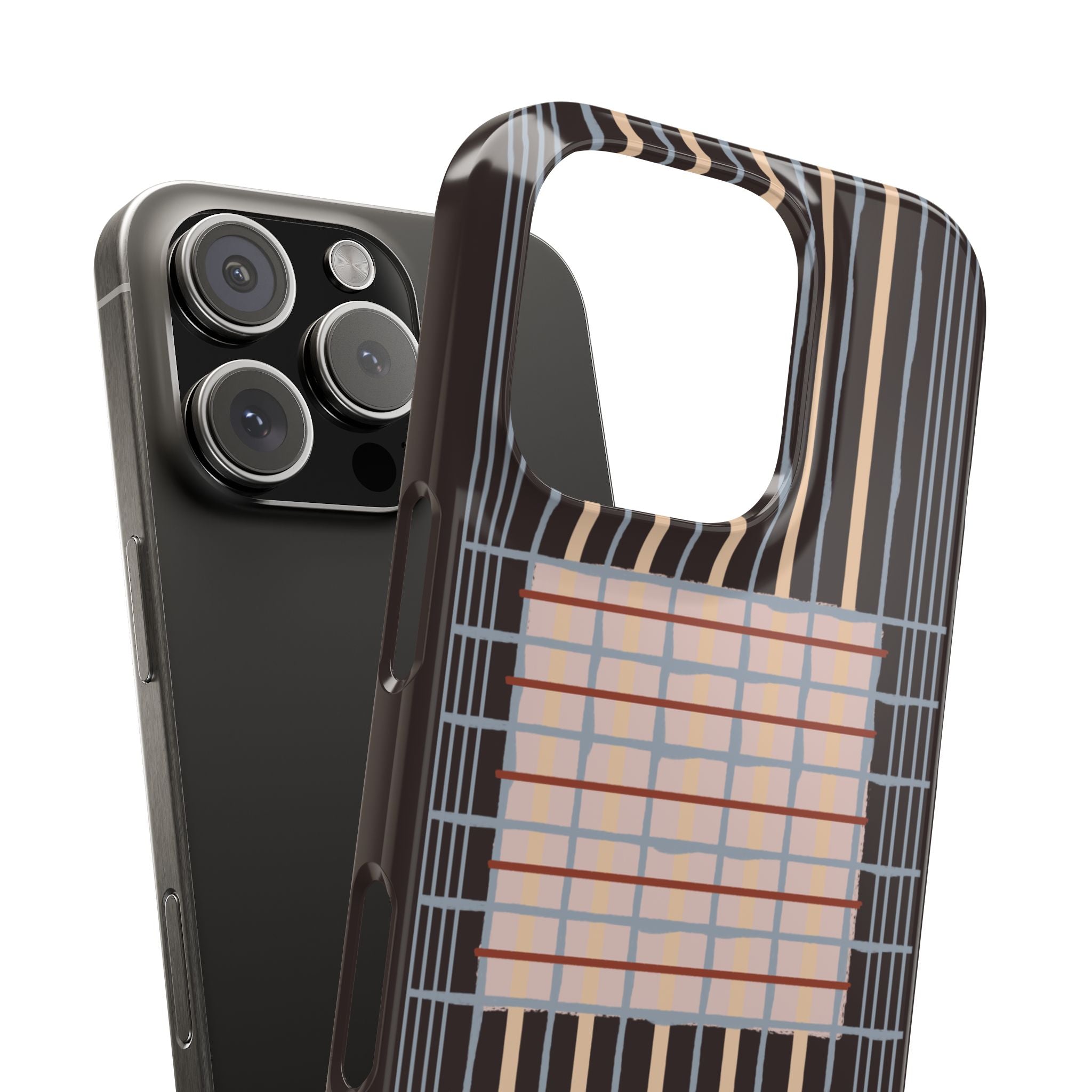 Slim Phone Case — Modern Geometric Stripe Pattern