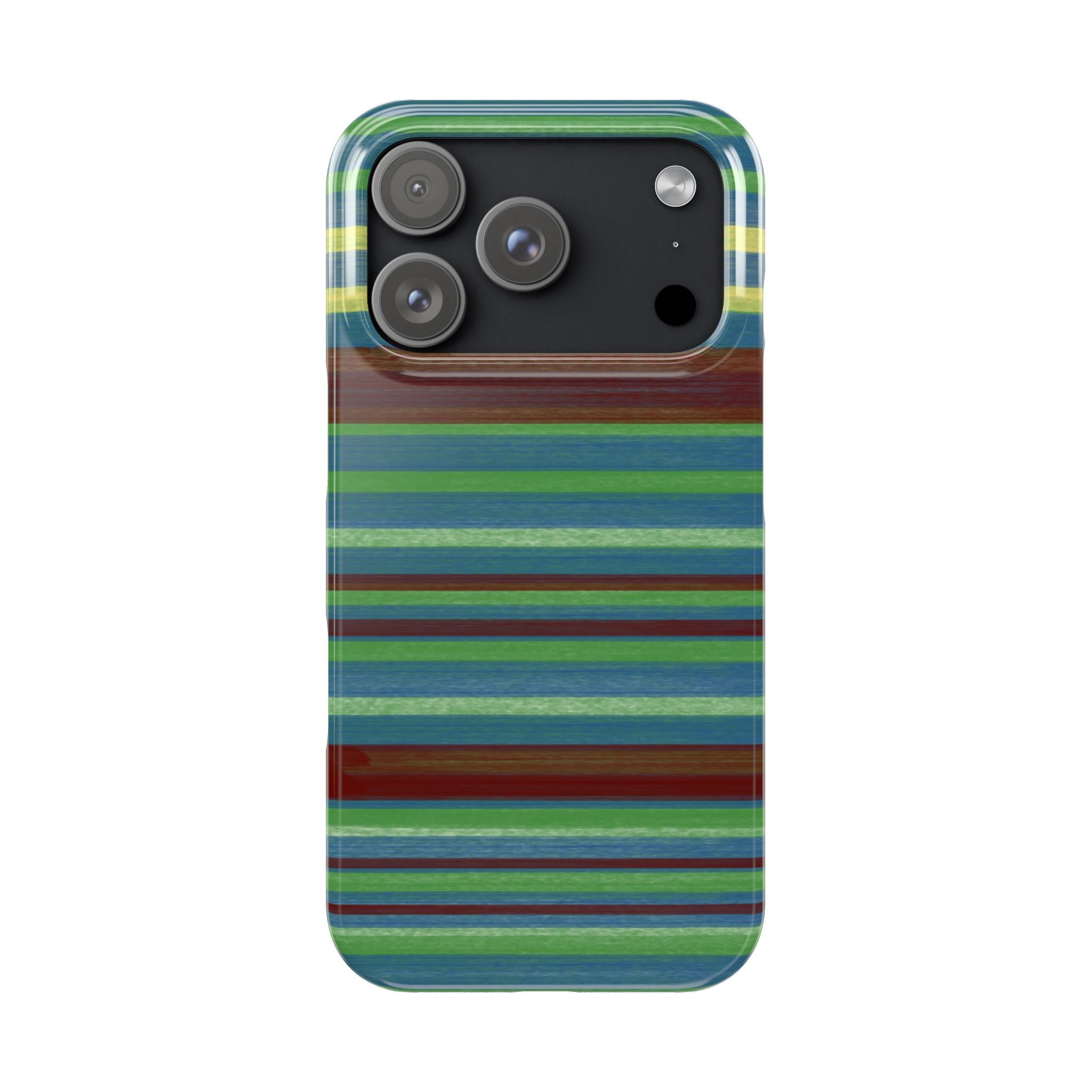Striped Green Slim Phone Case — Blue & Teal Horizontal Stripes SATC Inspired