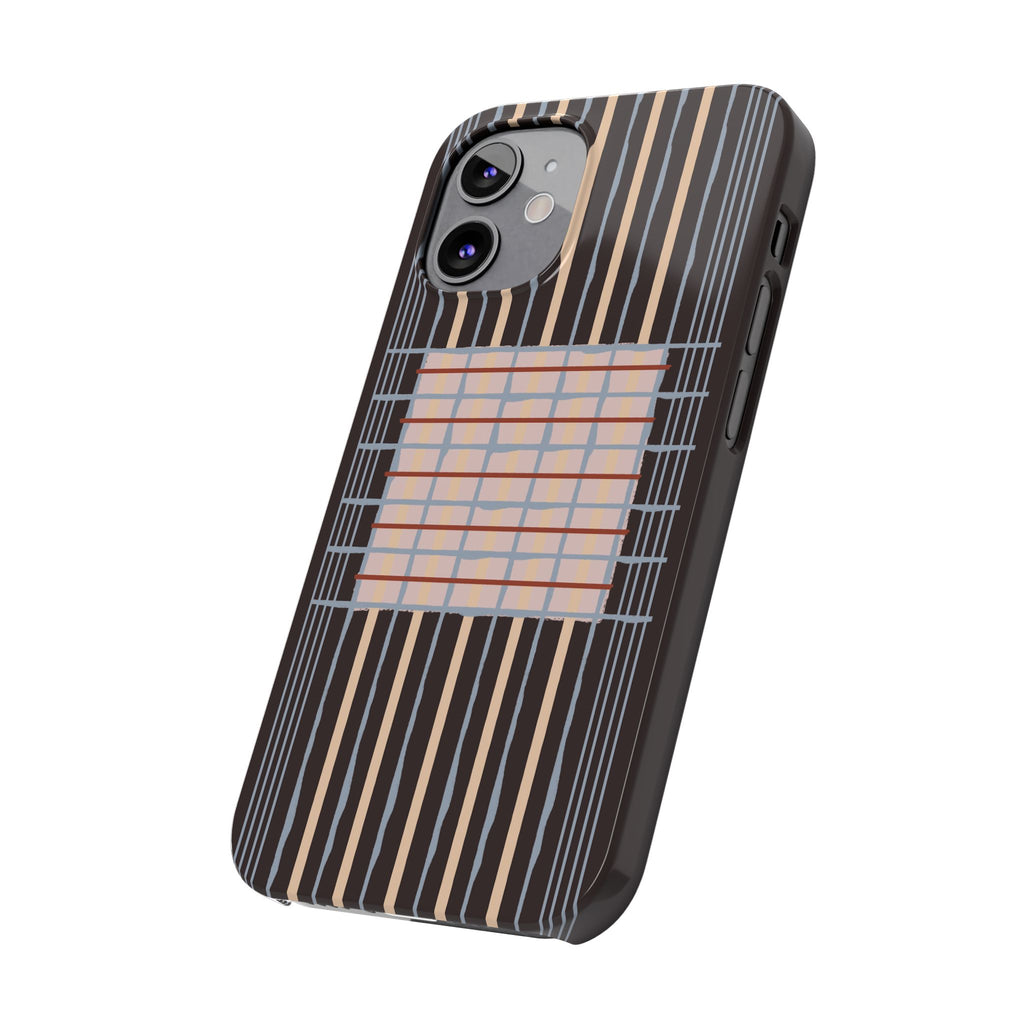 Slim Phone Case — Modern Geometric Stripe Pattern