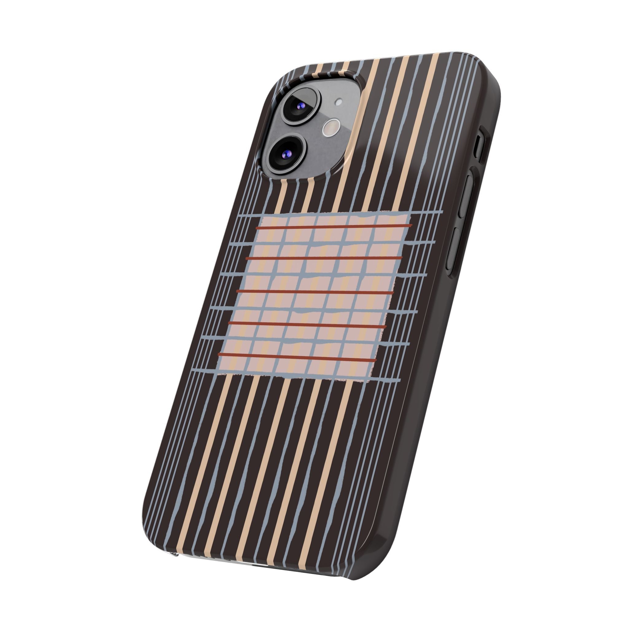 Slim Phone Case — Modern Geometric Stripe Pattern