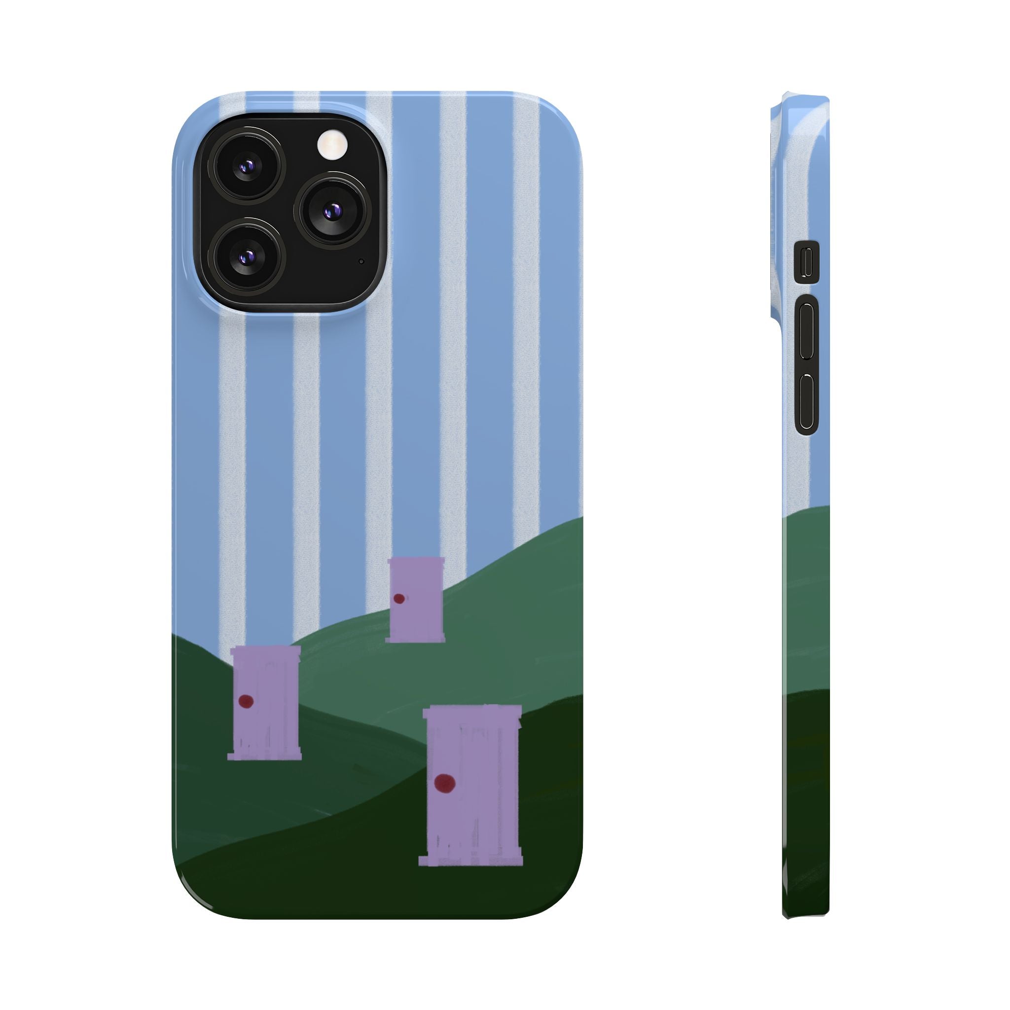 Slim Phone Case — Whimsical Purple Doorway on Green Hills Backrooms-Inspired