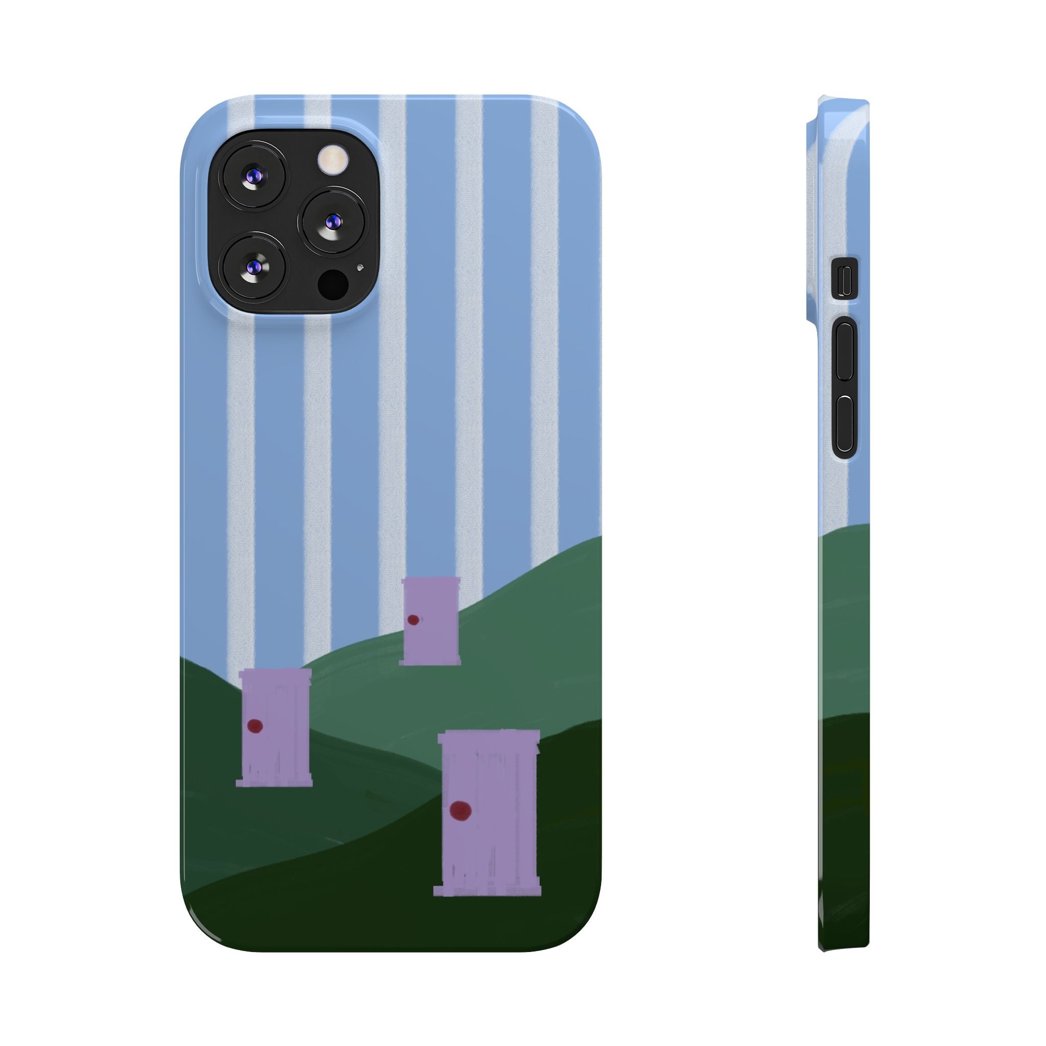 Slim Phone Case — Whimsical Purple Doorway on Green Hills Backrooms-Inspired