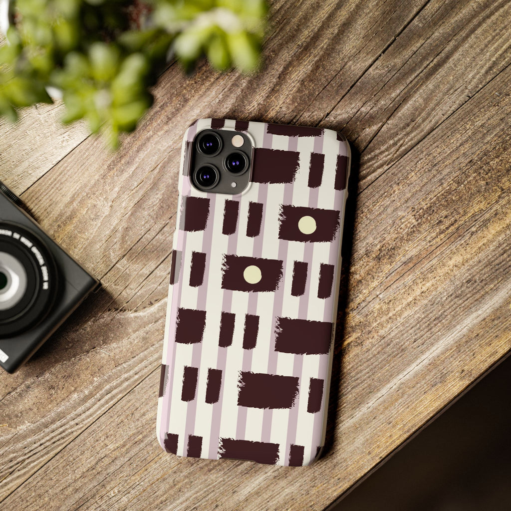 Slim Phone Case — Modern Geometric Stripe Pattern