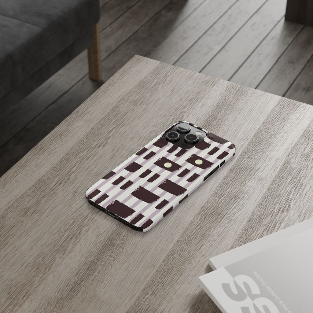 Slim Phone Case — Modern Geometric Stripe Pattern