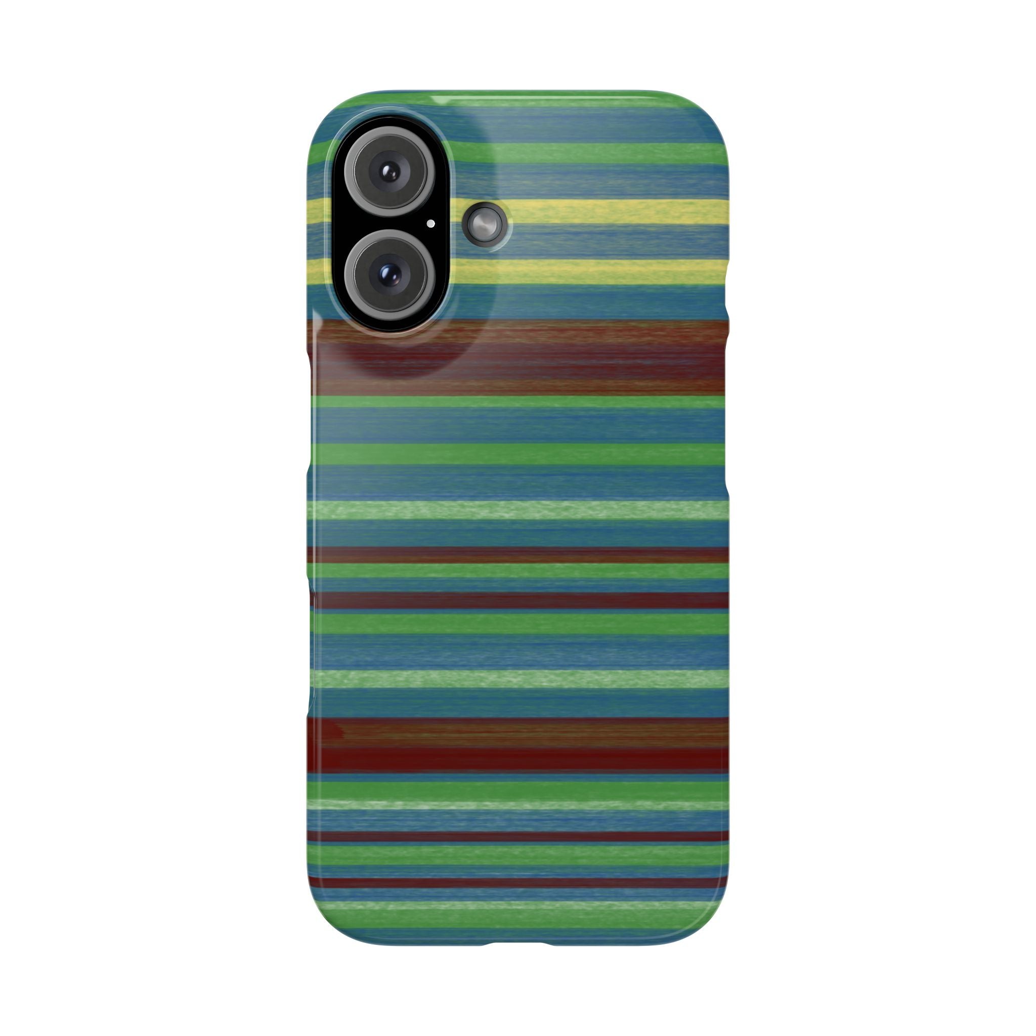 Striped Green Slim Phone Case — Blue & Teal Horizontal Stripes SATC Inspired