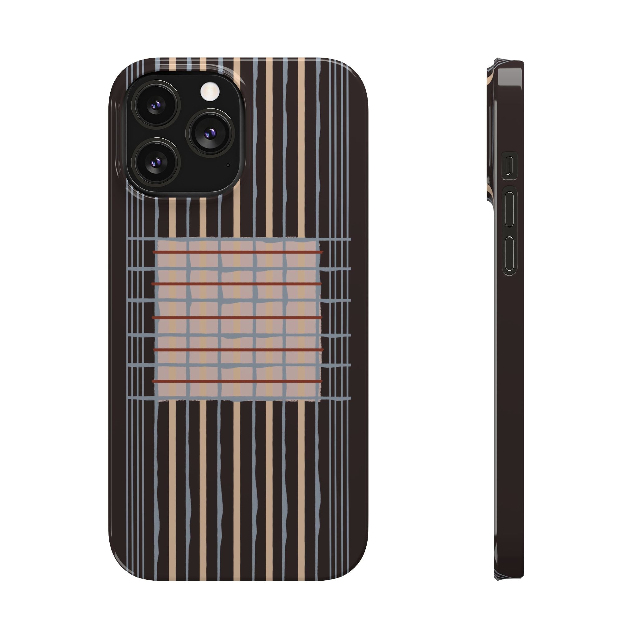 Slim Phone Case — Modern Geometric Stripe Pattern