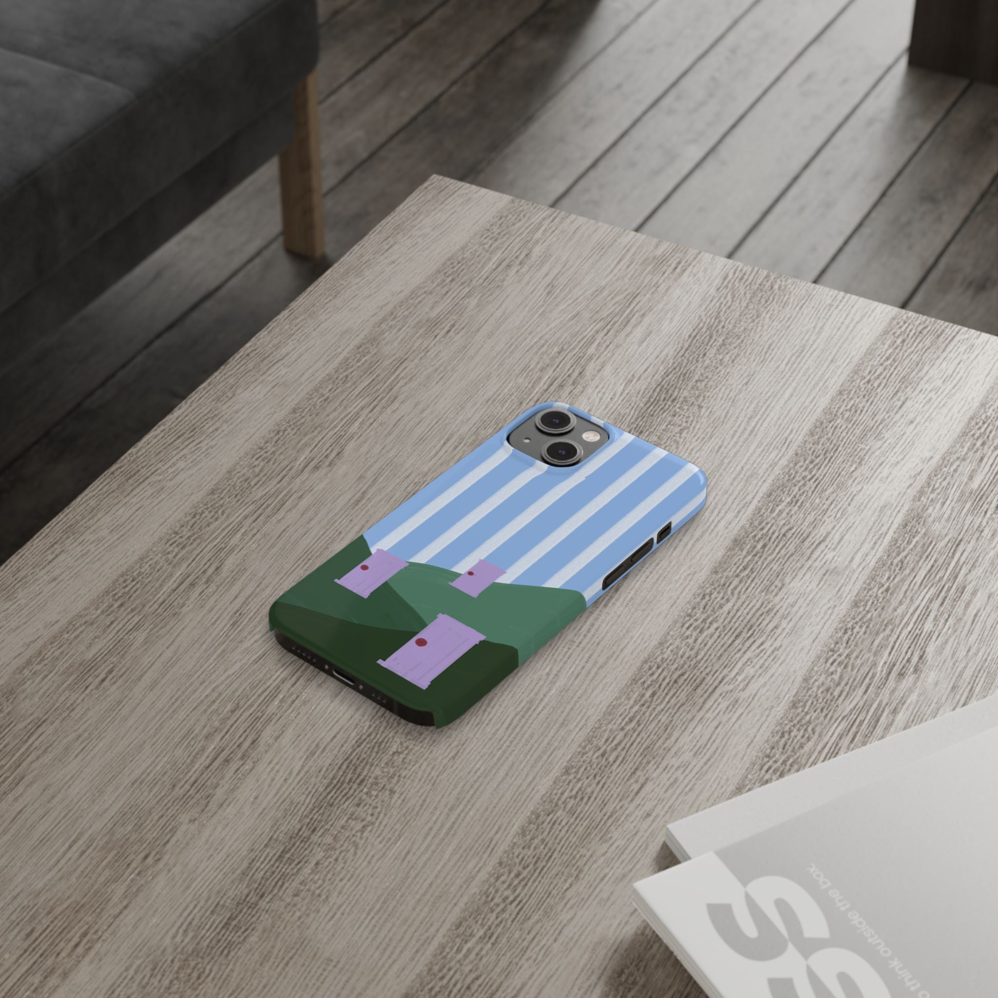 Slim Phone Case — Whimsical Purple Doorway on Green Hills Backrooms-Inspired