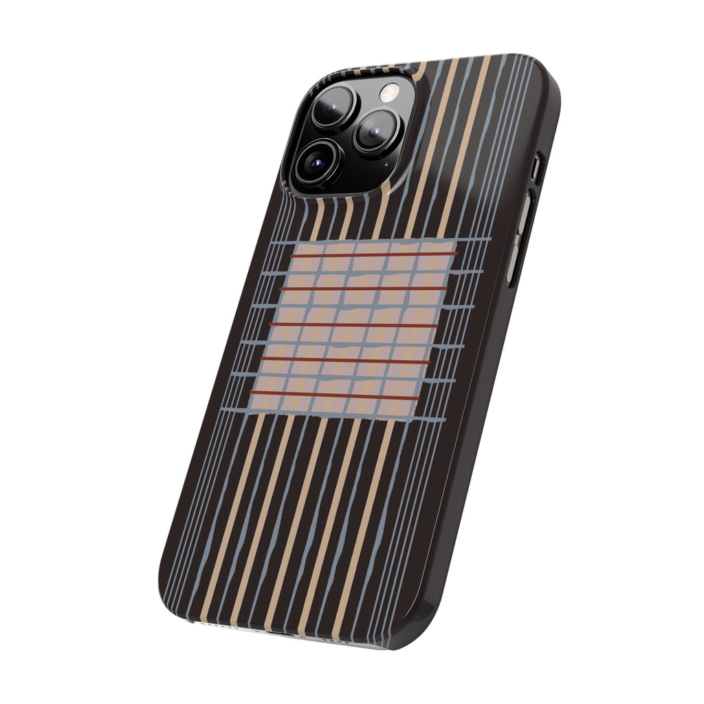 Slim Phone Case — Modern Geometric Stripe Pattern