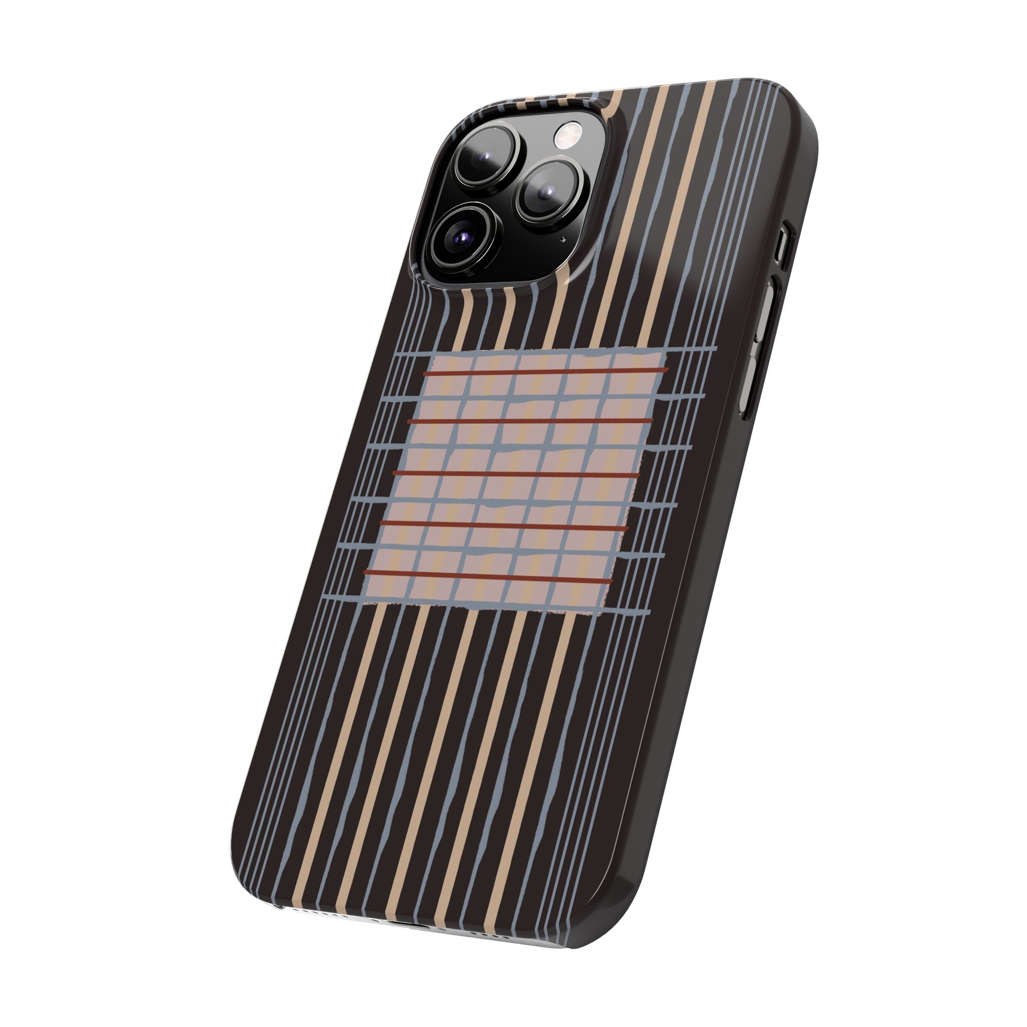 Slim Phone Case — Modern Geometric Stripe Pattern