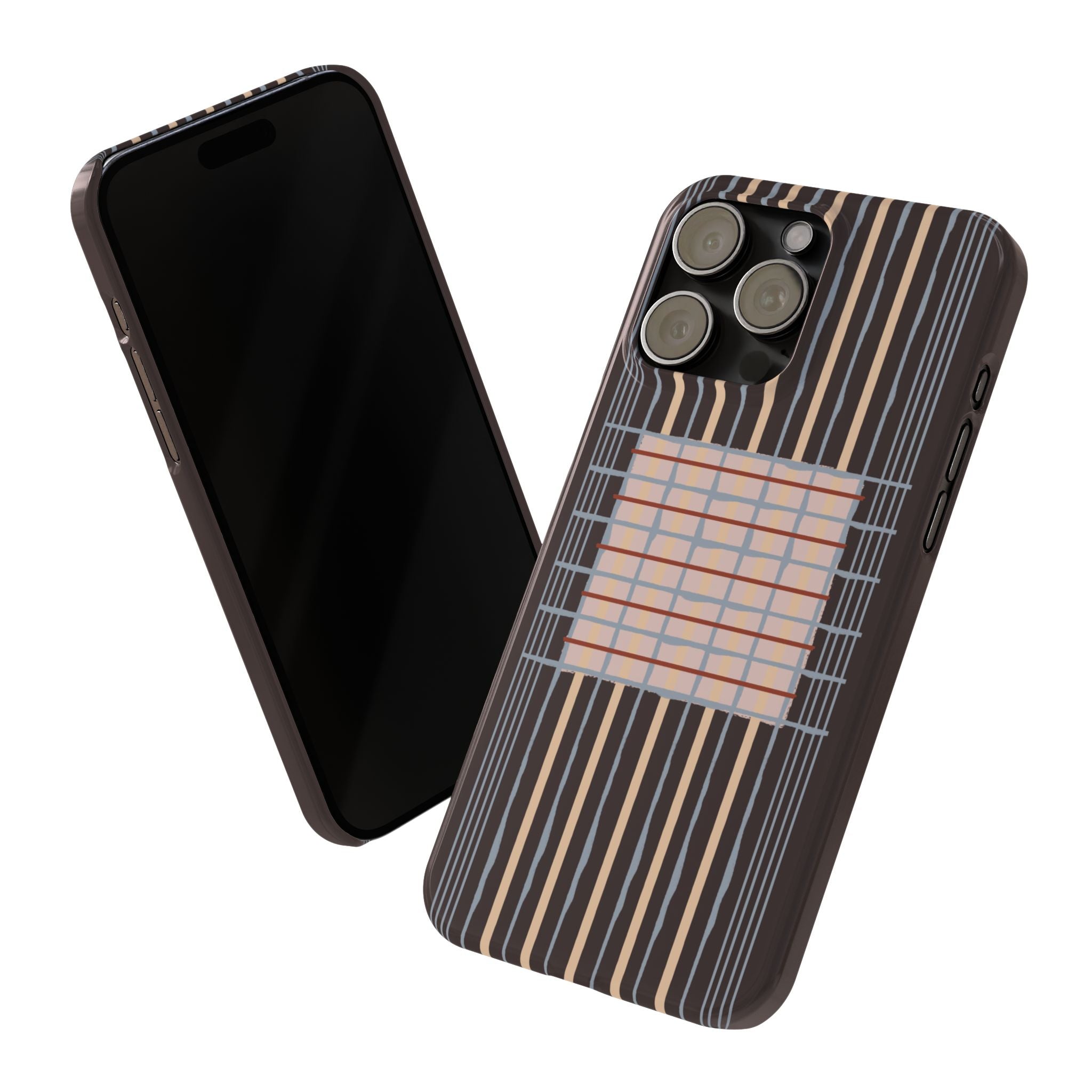 Slim Phone Case — Modern Geometric Stripe Pattern
