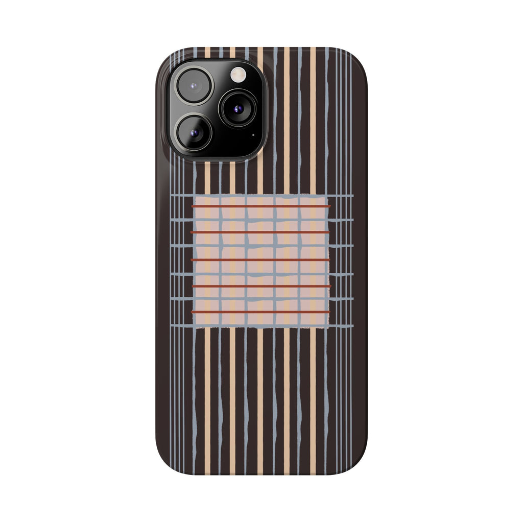 Slim Phone Case — Modern Geometric Stripe Pattern