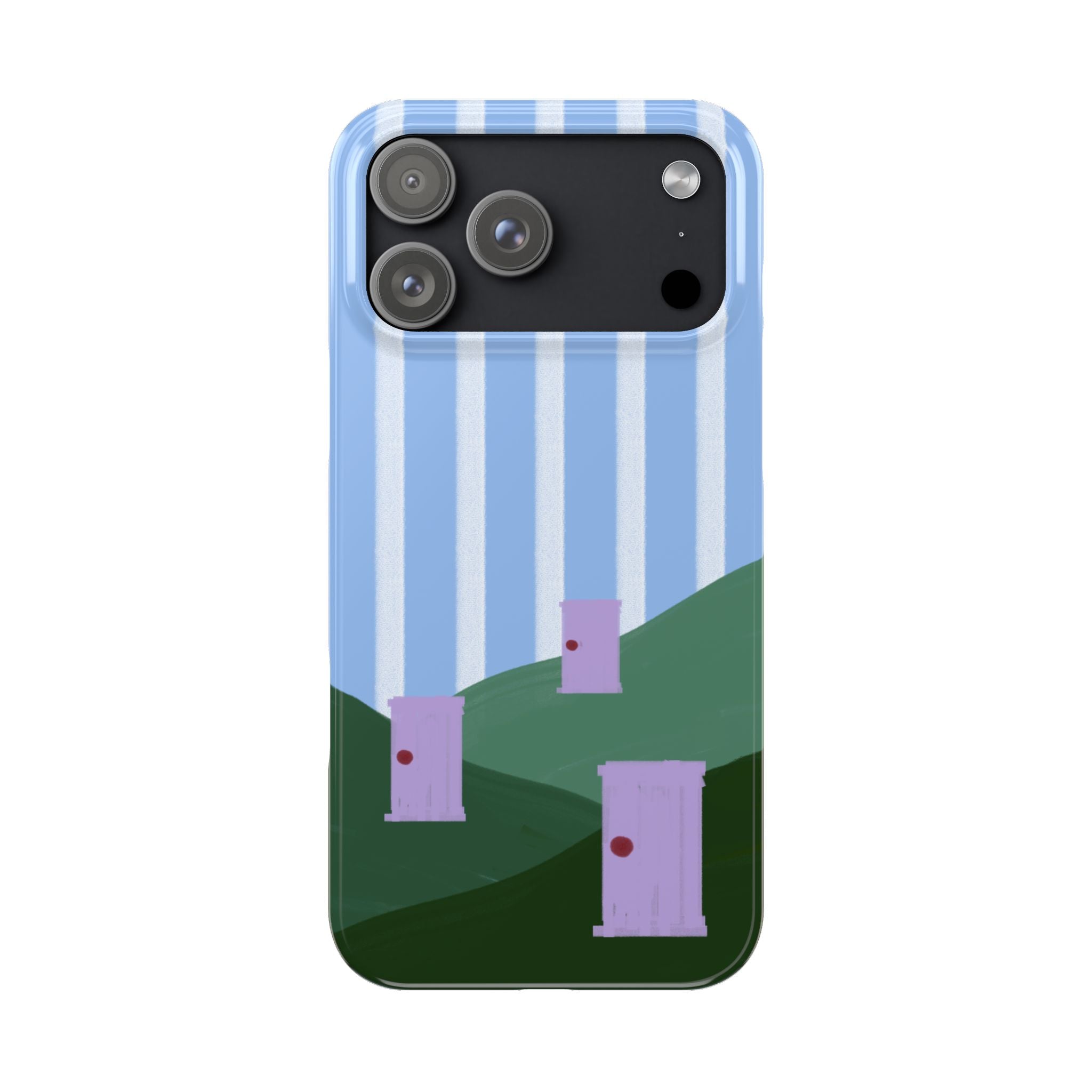 Slim Phone Case — Whimsical Purple Doorway on Green Hills Backrooms-Inspired
