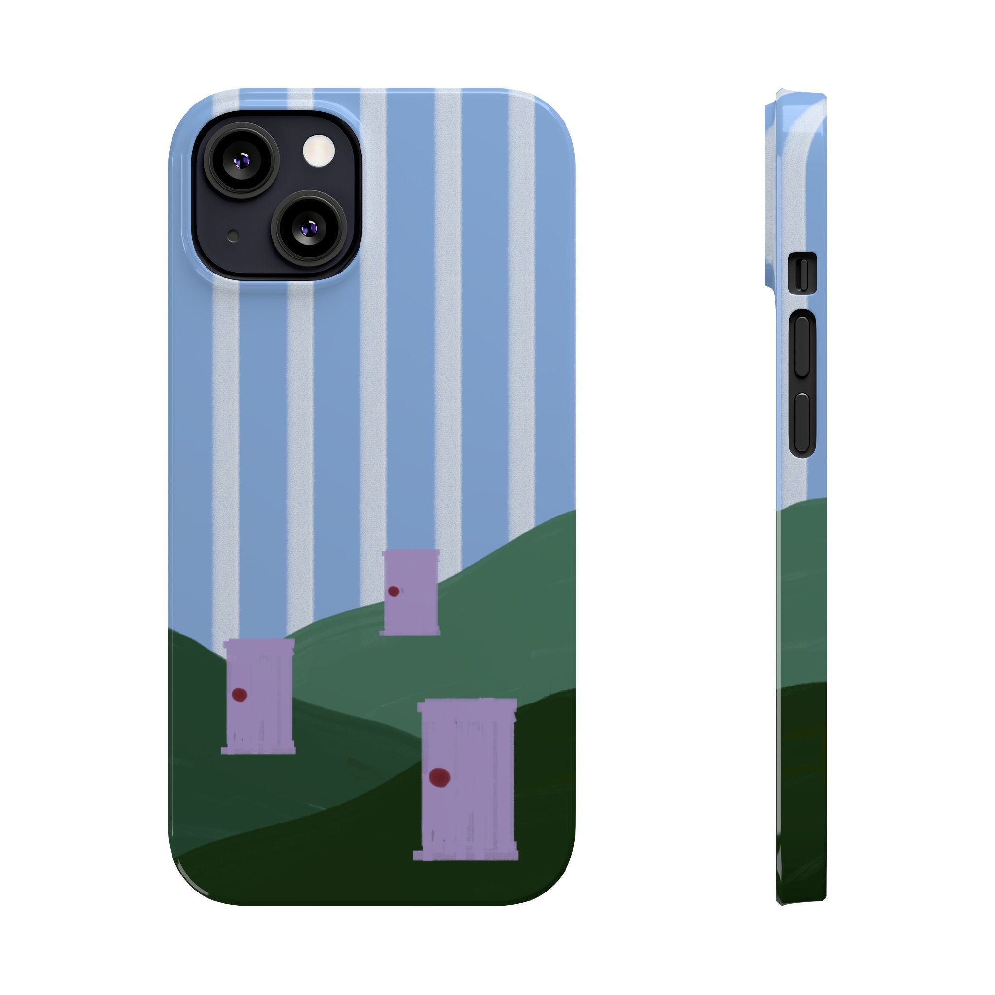 Slim Phone Case — Whimsical Purple Doorway on Green Hills Backrooms-Inspired