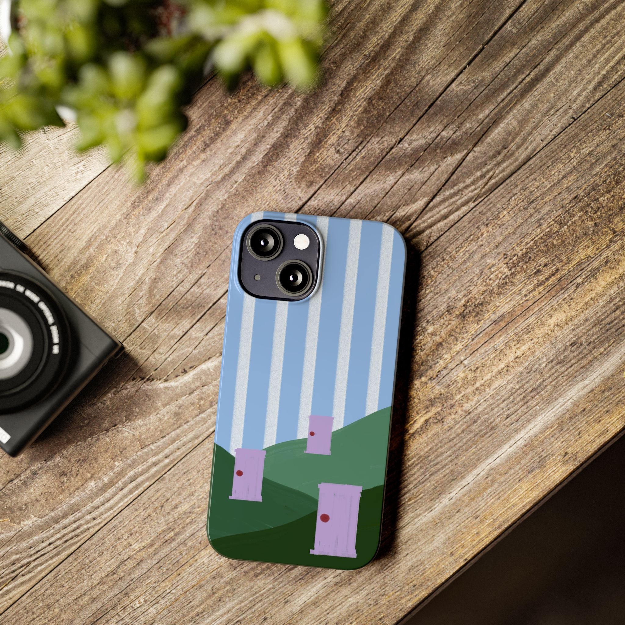 Slim Phone Case — Whimsical Purple Doorway on Green Hills Backrooms-Inspired