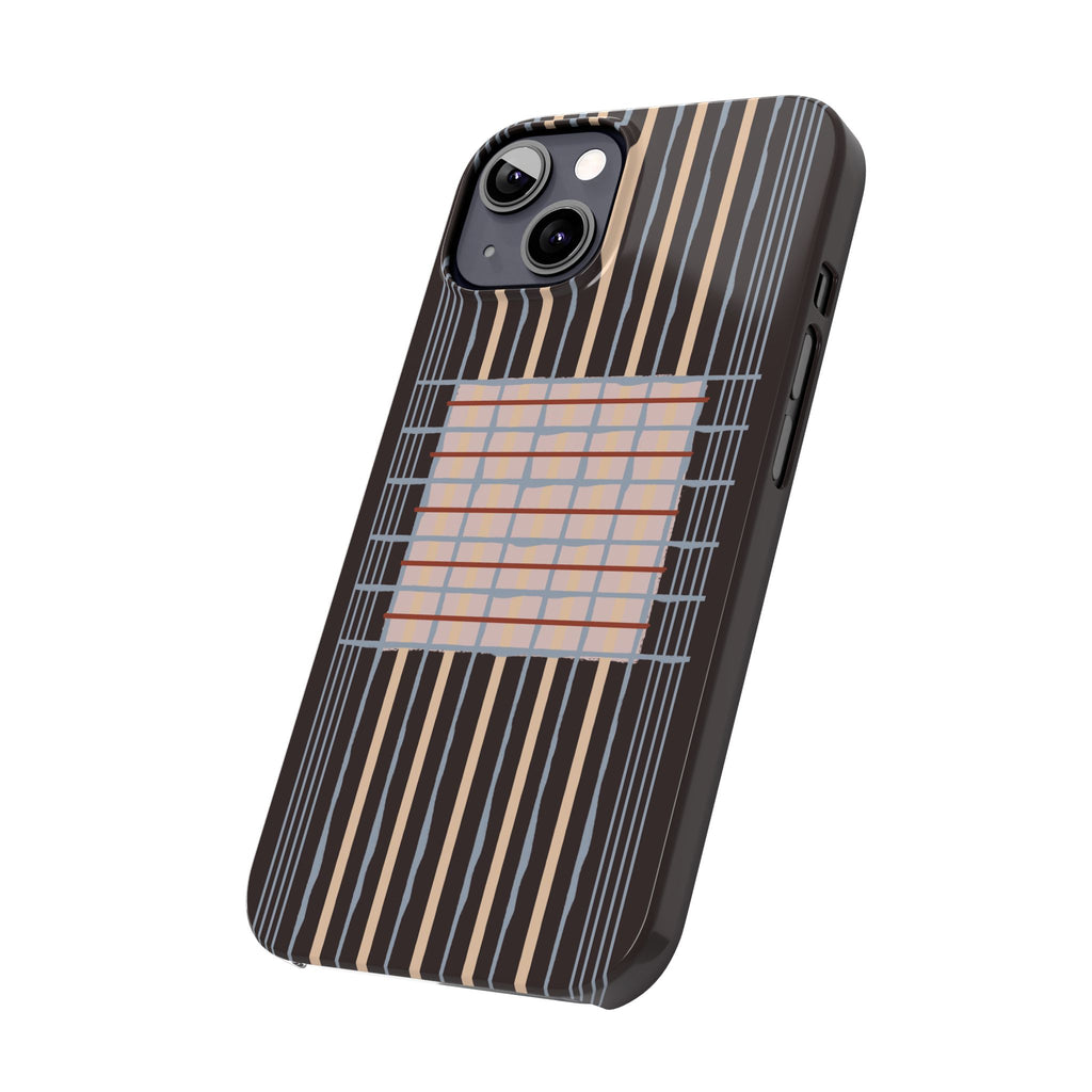 Slim Phone Case — Modern Geometric Stripe Pattern