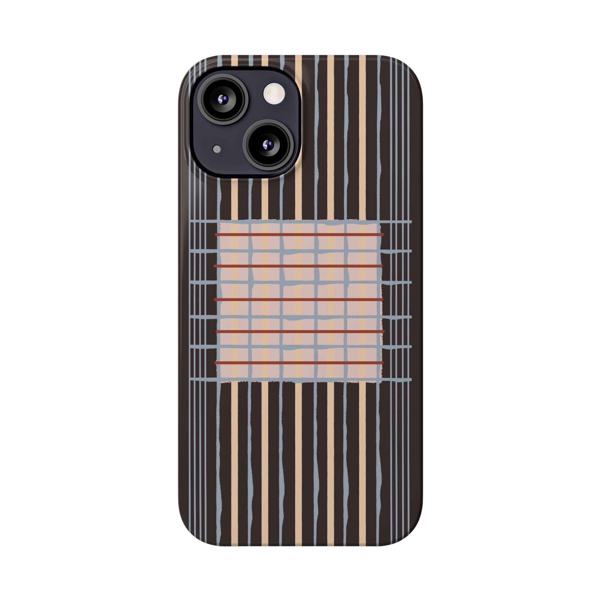Slim Phone Case — Modern Geometric Stripe Pattern