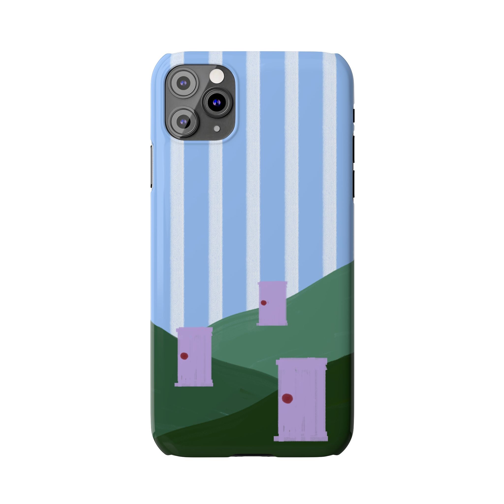 Slim Phone Case — Whimsical Purple Doorway on Green Hills Backrooms-Inspired