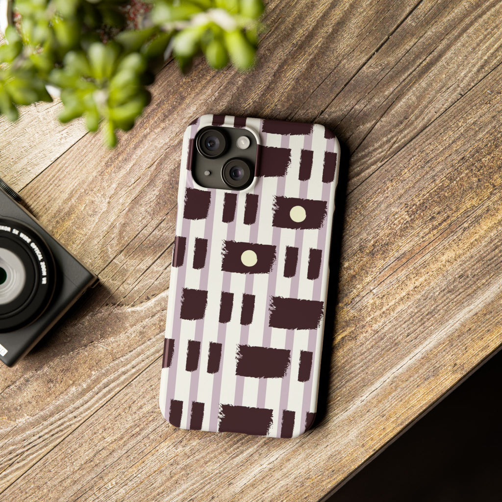 Slim Phone Case — Modern Geometric Stripe Pattern