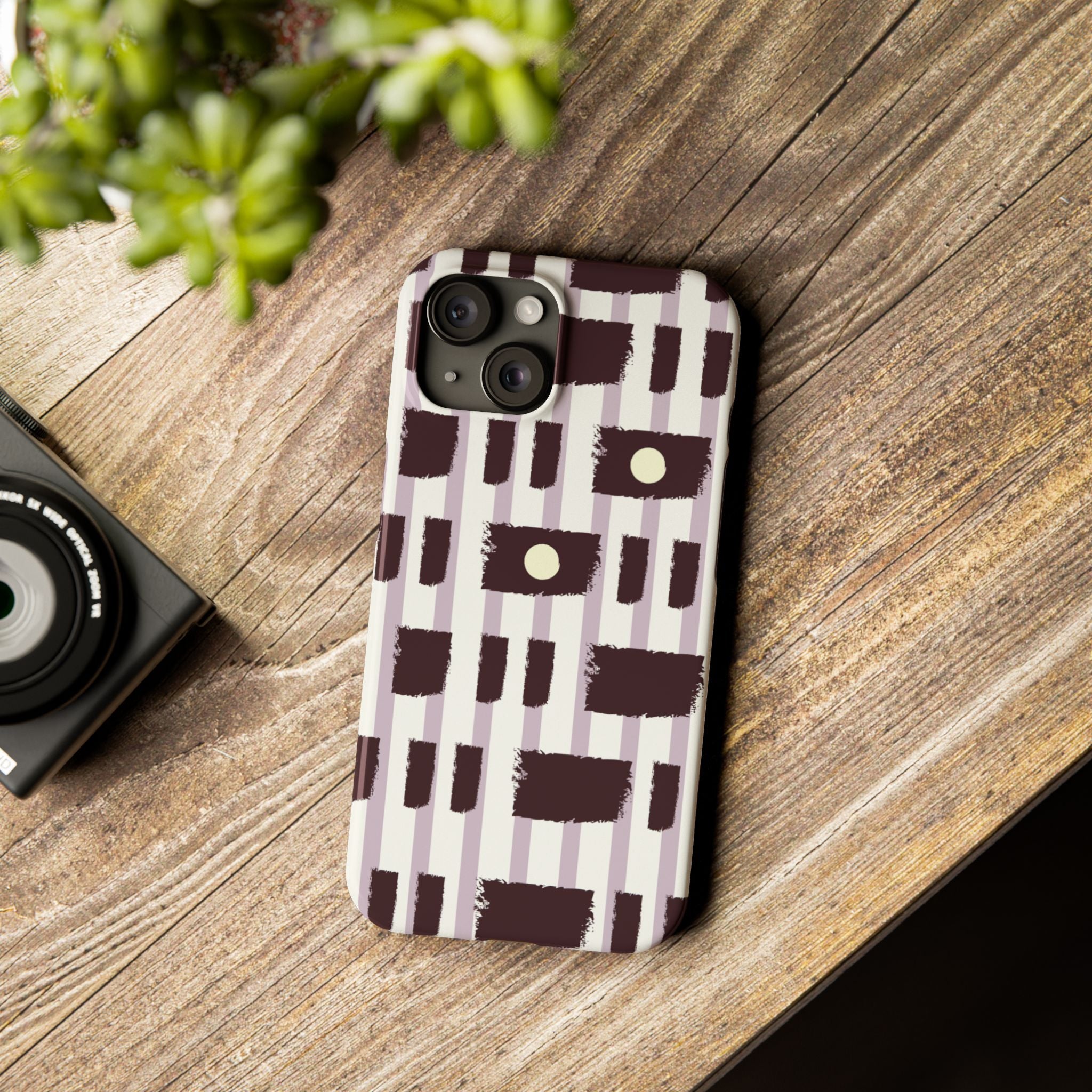 Slim Phone Case — Modern Geometric Stripe Pattern