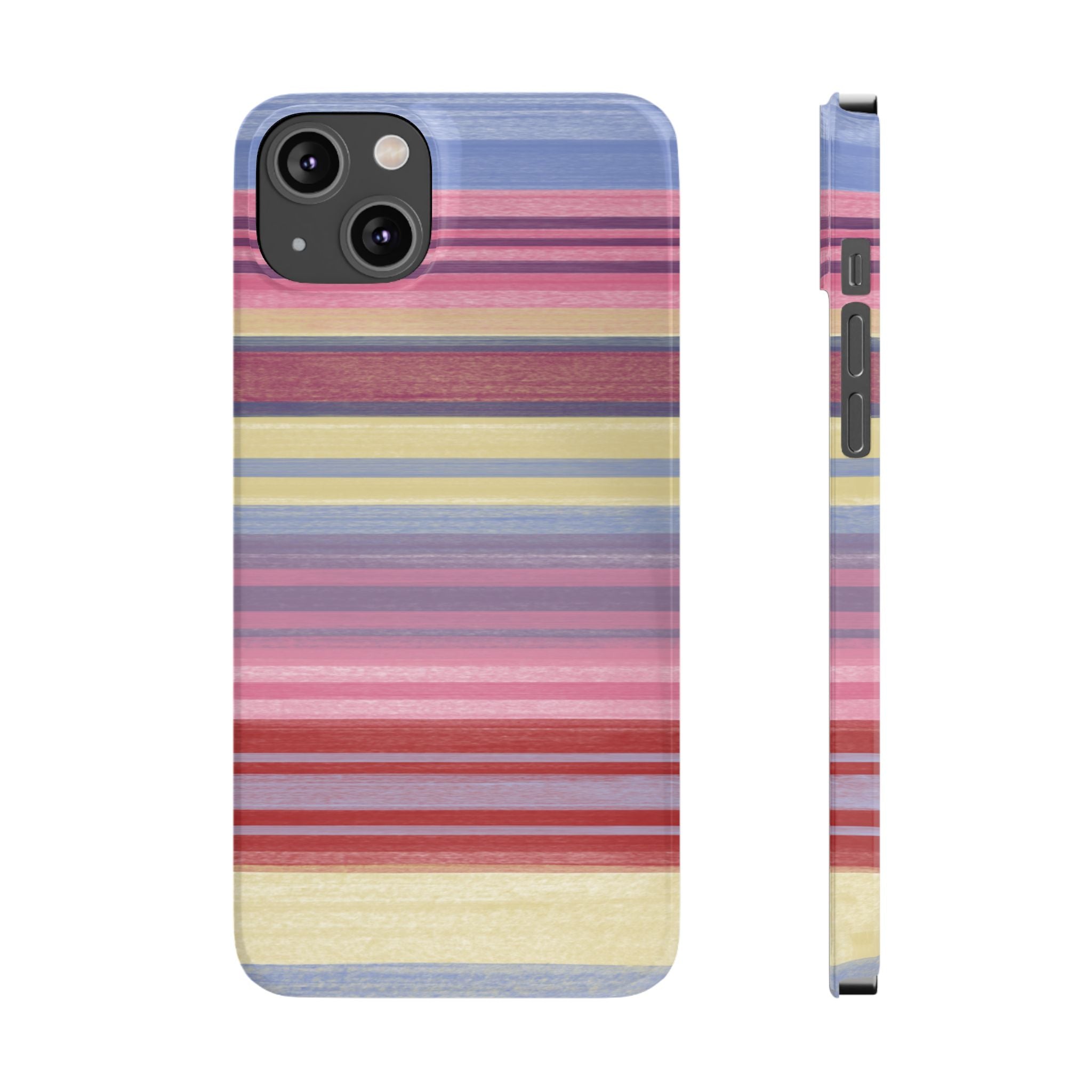 Slim Phone Case — Retro Pastel Striped Design SATC Inspired