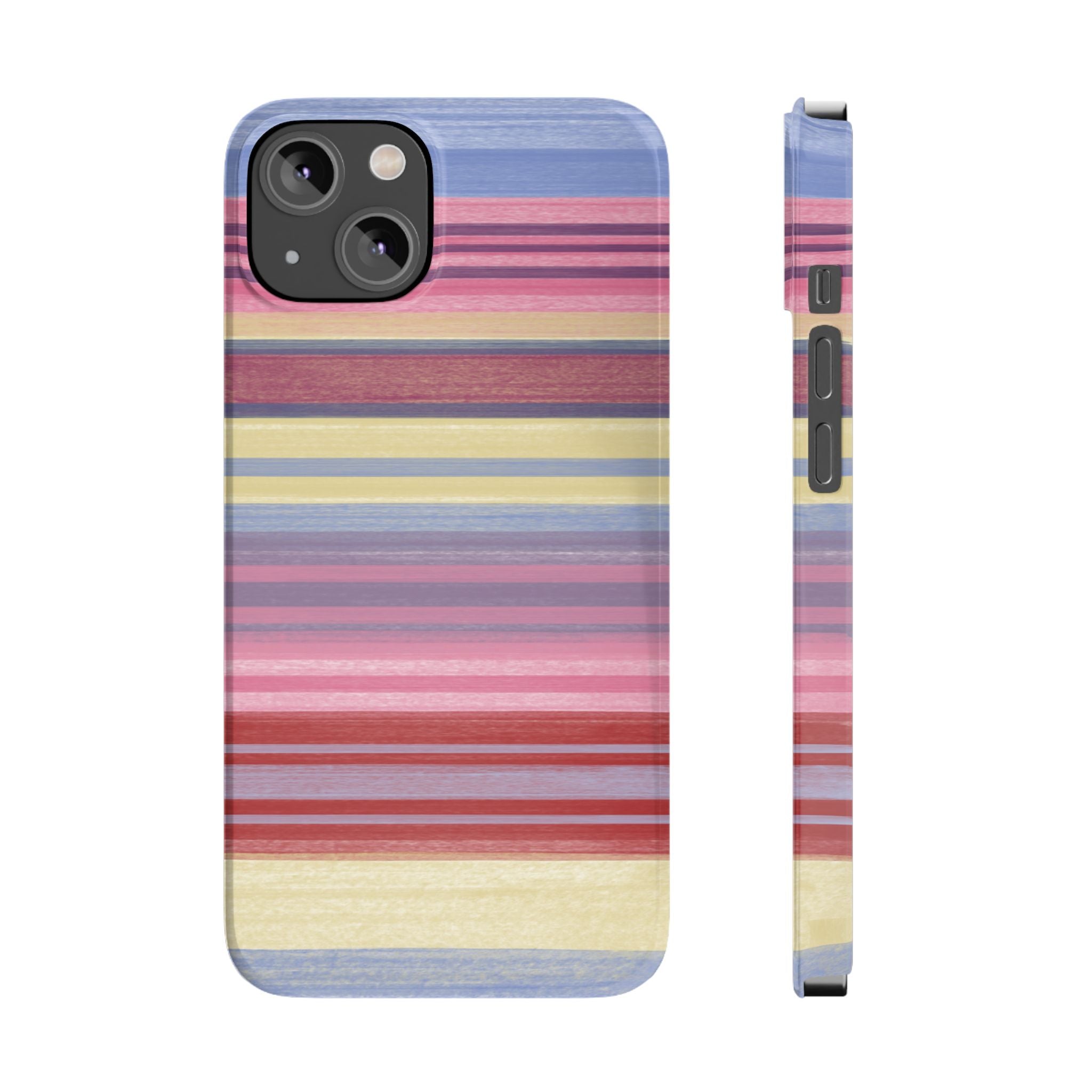 Slim Phone Case — Retro Pastel Striped Design SATC Inspired