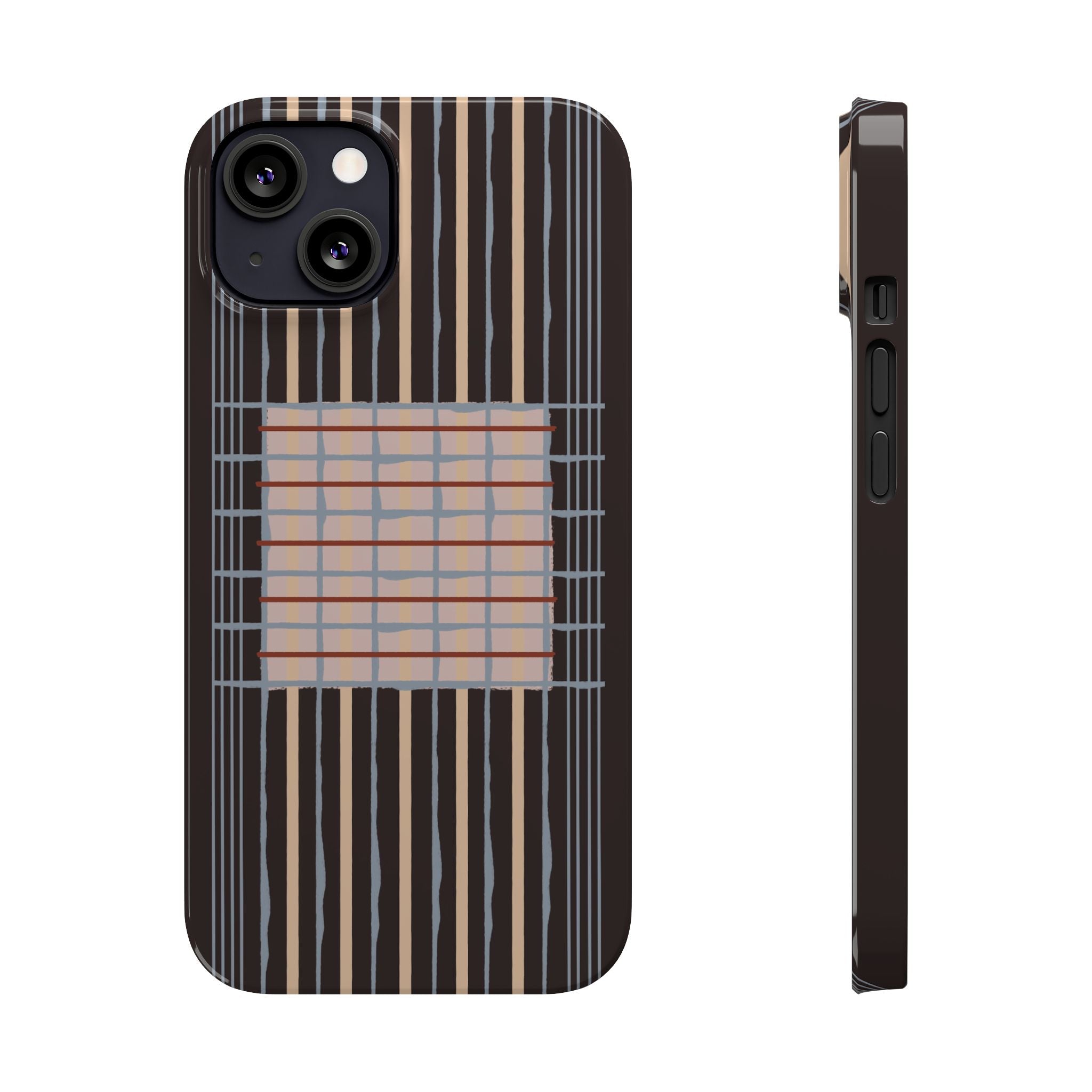 Slim Phone Case — Modern Geometric Stripe Pattern