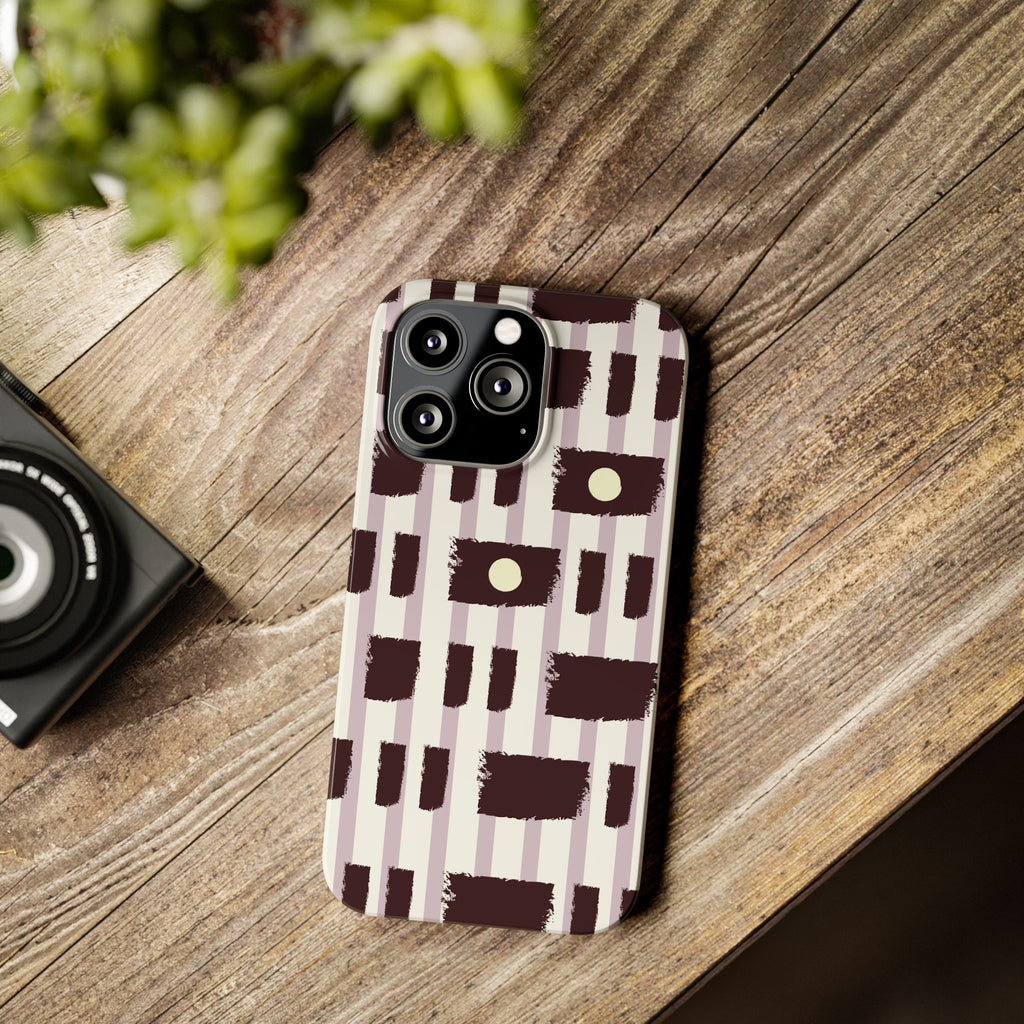 Slim Phone Case — Modern Geometric Stripe Pattern