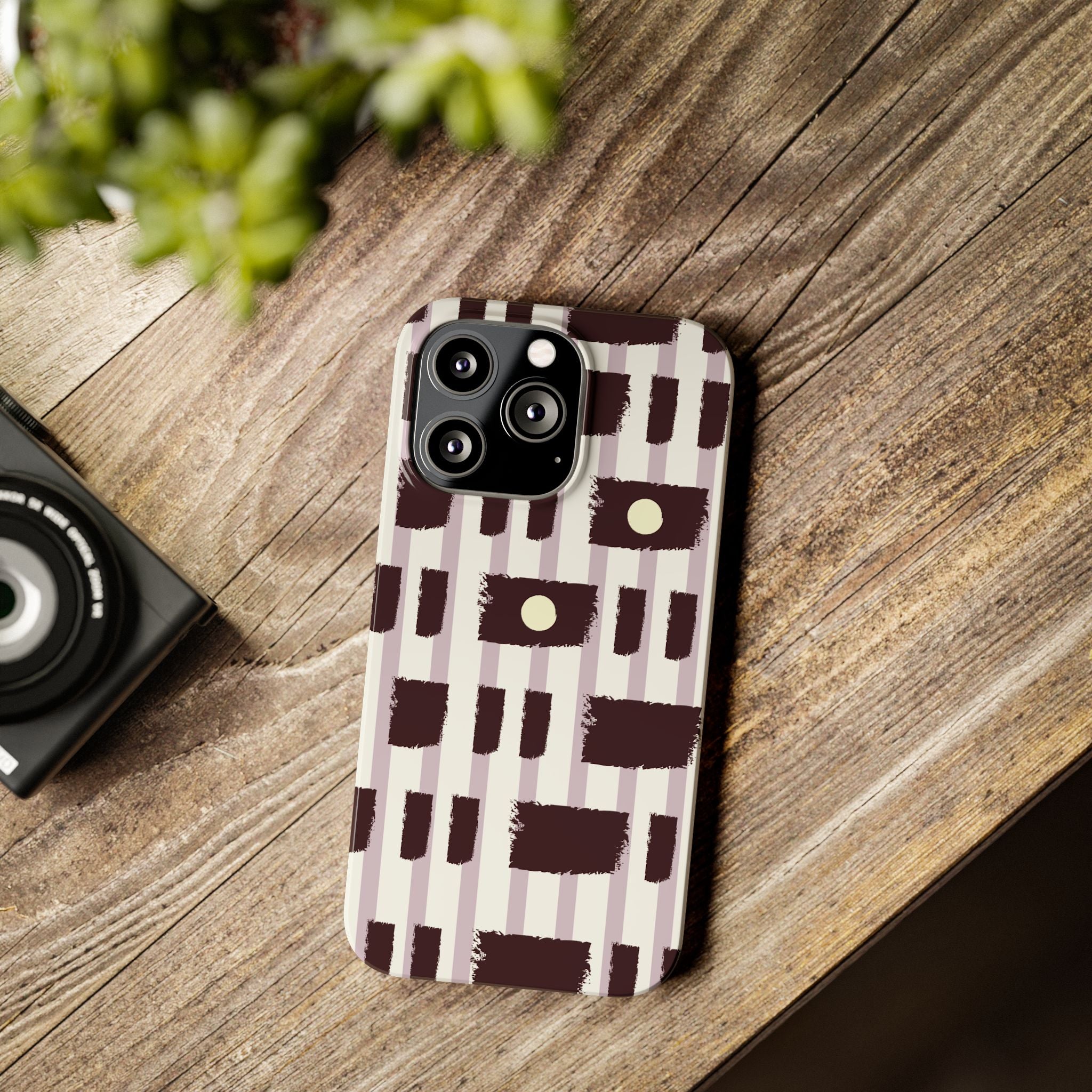 Slim Phone Case — Modern Geometric Stripe Pattern