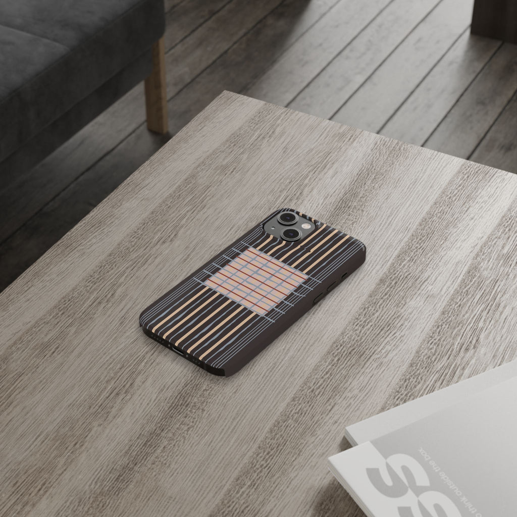 Slim Phone Case — Modern Geometric Stripe Pattern