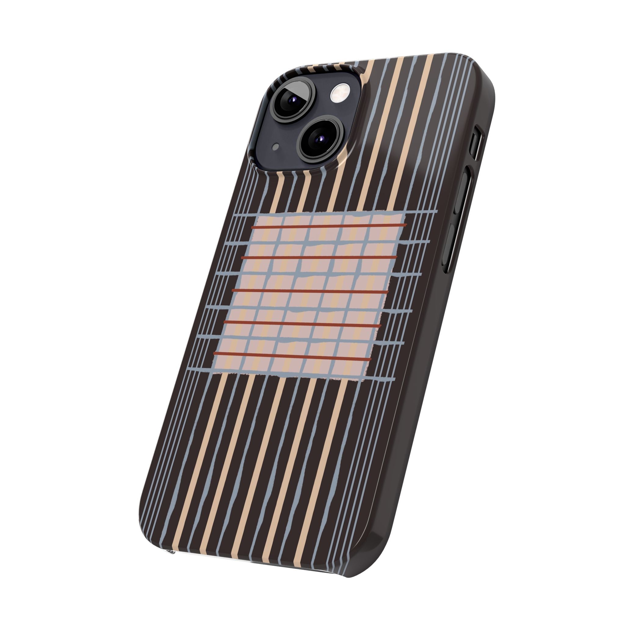Slim Phone Case — Modern Geometric Stripe Pattern